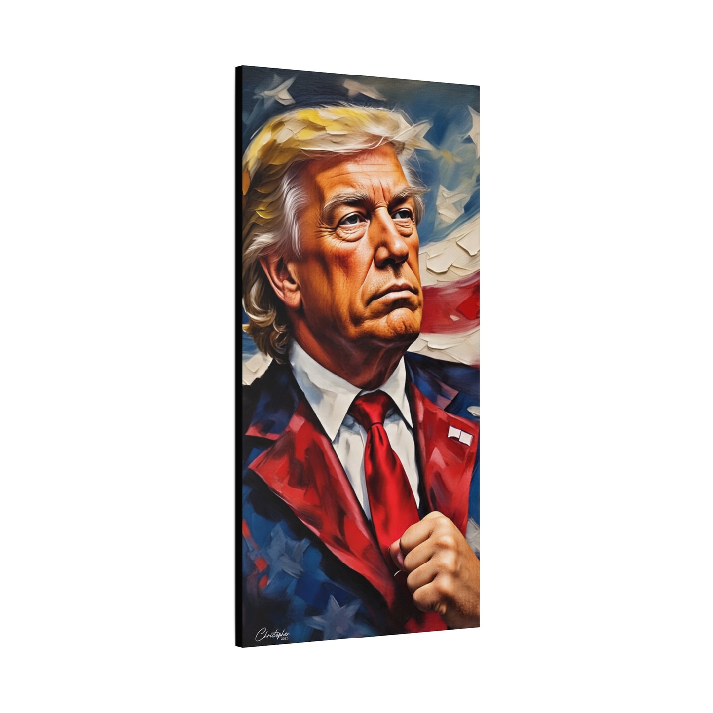 Patriotic Canvas Art, Stretched Wall Decor, Home Office, Gifts for Republicans, Political Enthusiasts, Americana Artwork