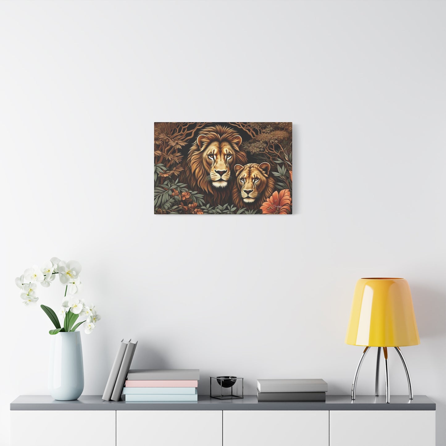 Majestic Lion Family Canvas Wall Art, Animal Lovers Decor, Wildlife Home Accent, Gift for Nature Enthusiasts, Meaningful Family Art