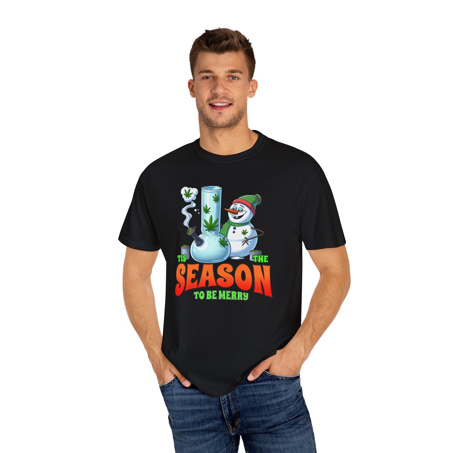 Holiday Cannabis Fun T-Shirt | Merry Season Tee, Unisex Gift, Party Apparel, 420 Friendly, Winter Social Wear