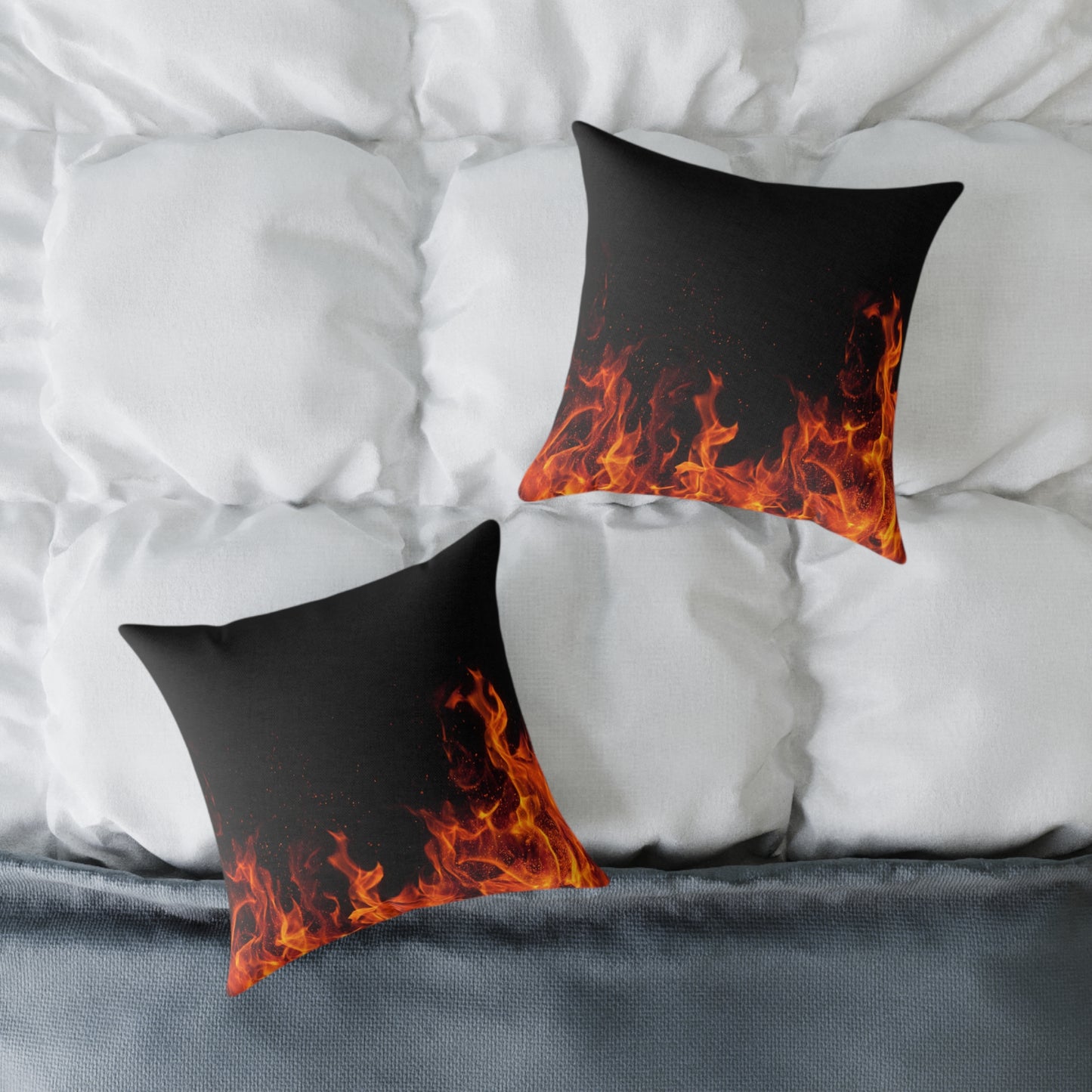 Fiery Flames Square Pillow, Decorative Throw Pillow, Cozy Living Room Accent, Unique Gift, Home Decor for Fire Lovers
