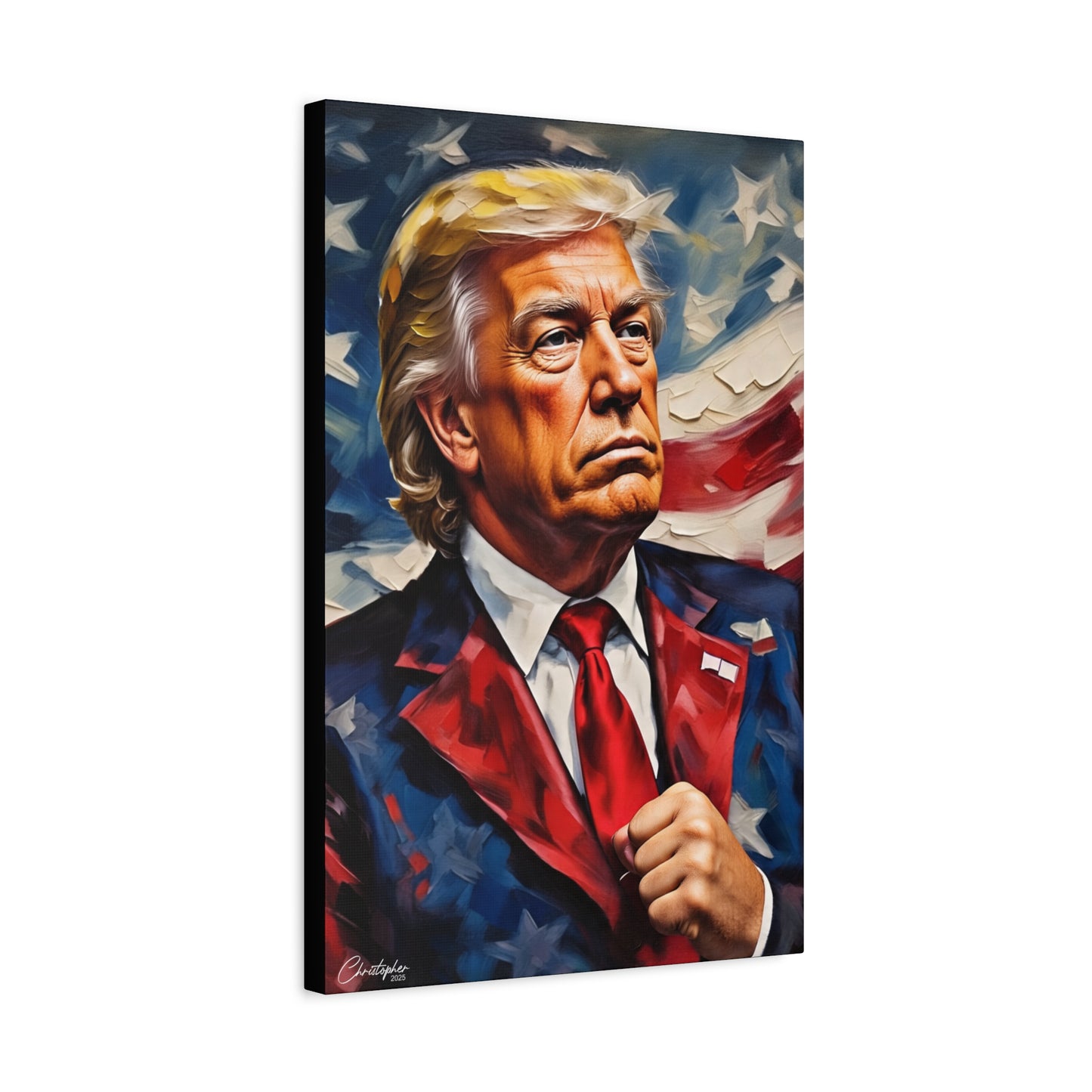 Patriotic Canvas Art, Stretched Wall Decor, Home Office, Gifts for Republicans, Political Enthusiasts, Americana Artwork