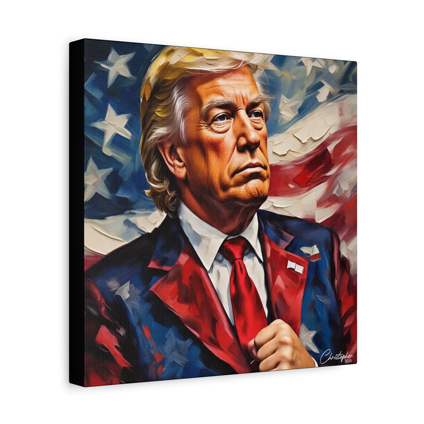 Patriotic Canvas Art, Stretched Wall Decor, Home Office, Gifts for Republicans, Political Enthusiasts, Americana Artwork