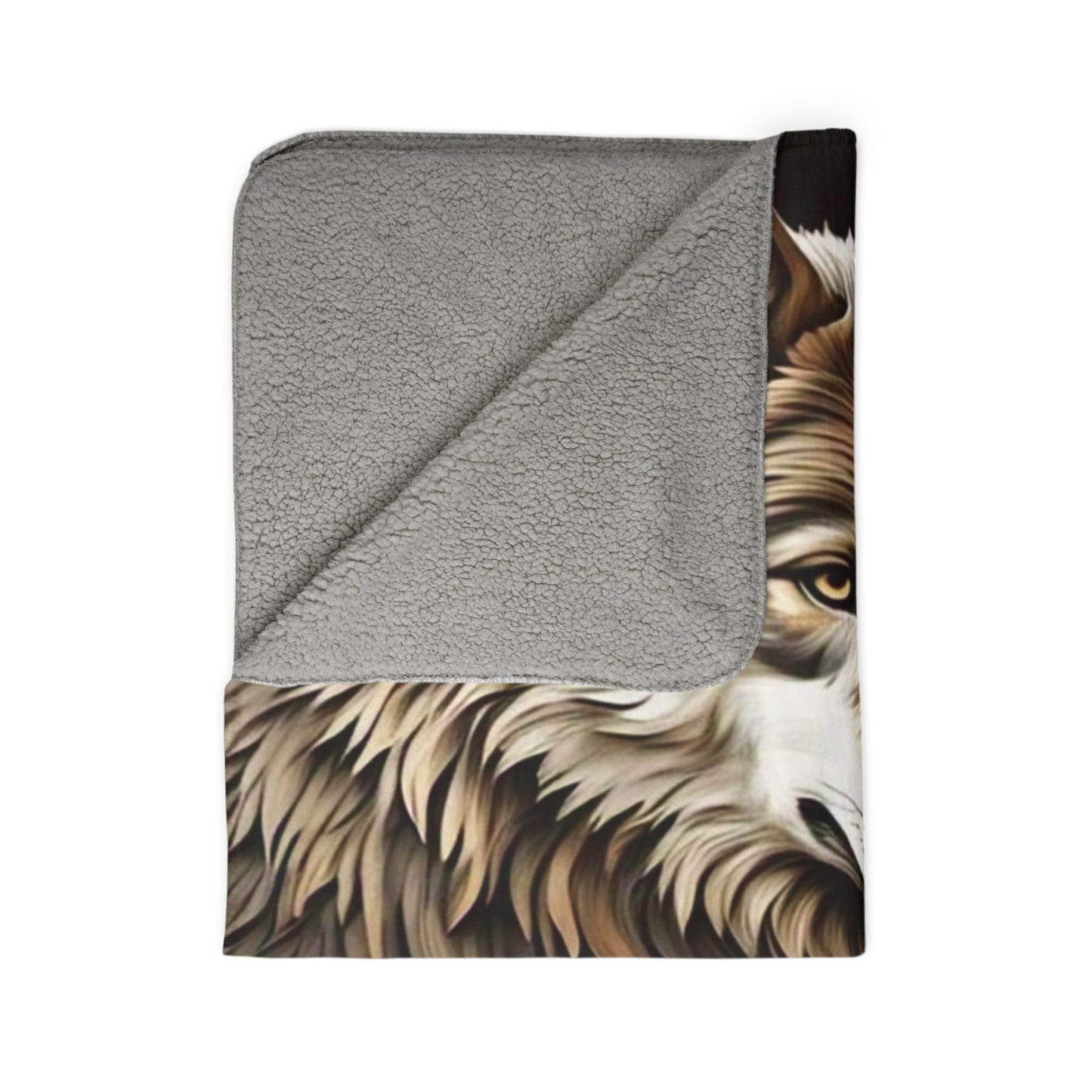 Cozy Wolf Fleece Sherpa Blanket | Wildlife Throw, Cuddle Blanket, Cabin Decor, Gift for Animal Lovers, Camping Essential, Home Comfort