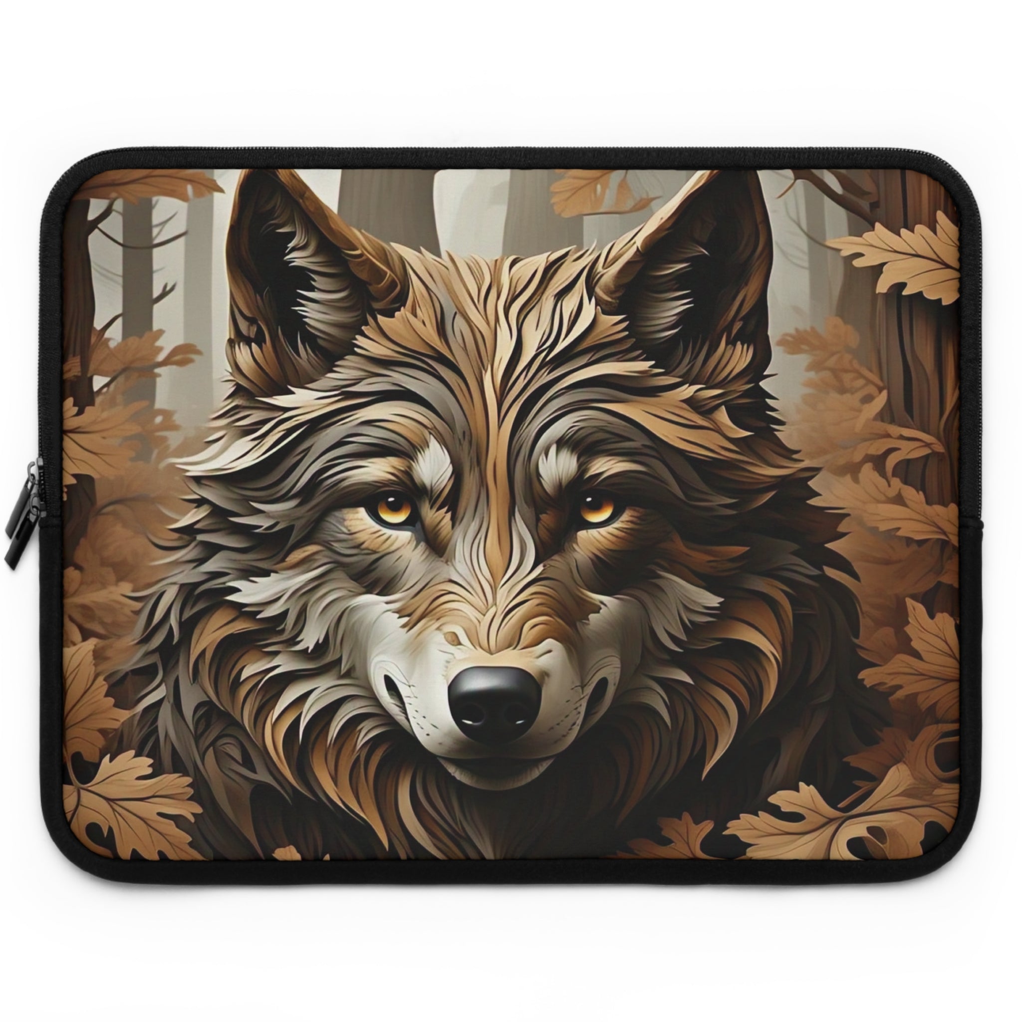 Wolf Laptop Sleeve - Nature Art, Wolf Lover Gift, Animal Decor, Tech Case, Forest Aesthetic