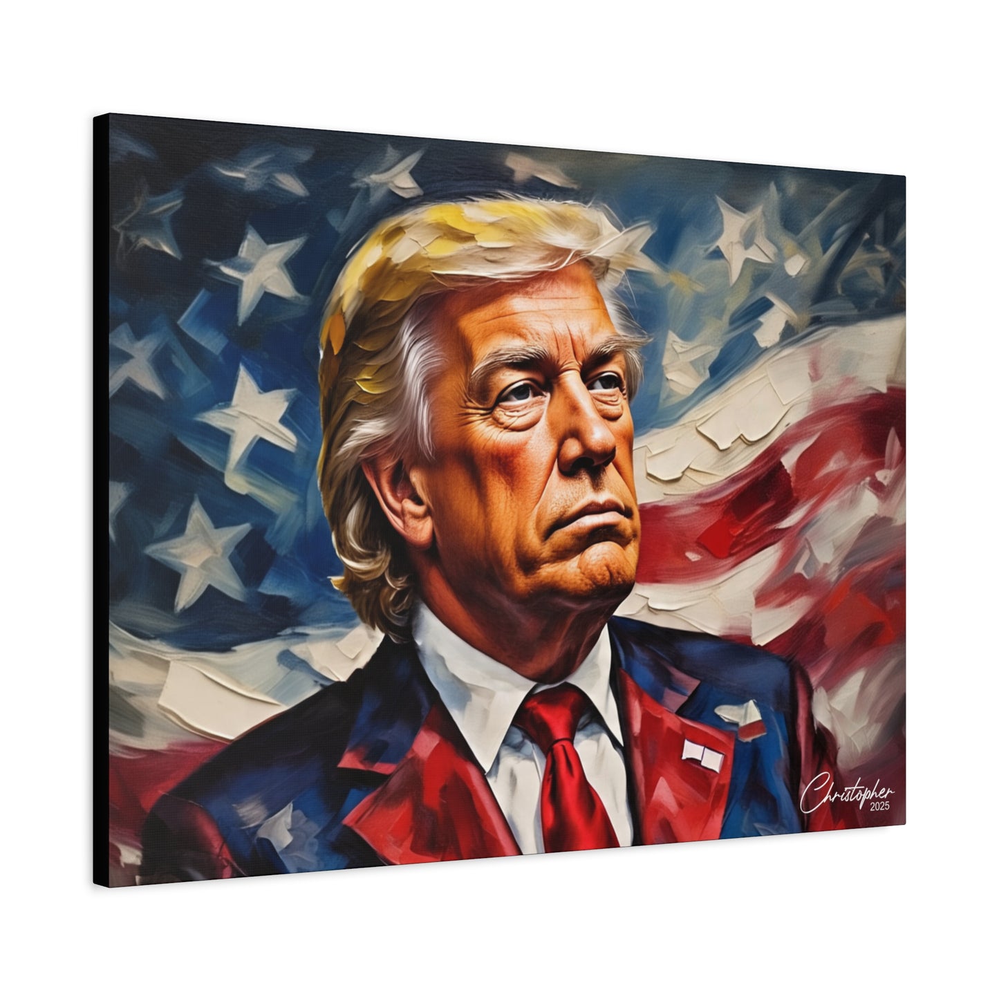 Patriotic Canvas Art, Stretched Wall Decor, Home Office, Gifts for Republicans, Political Enthusiasts, Americana Artwork