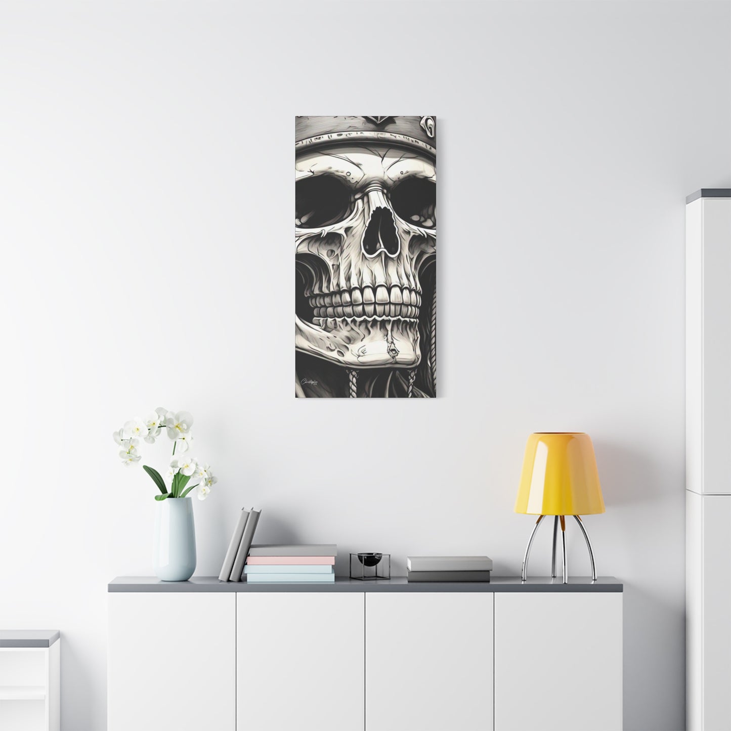 Pirate Skull Canvas Art - Edgy Gothic Decor, Wall Art for Halloween, Gothic Home Decor, Pirate Theme, Gift for Him