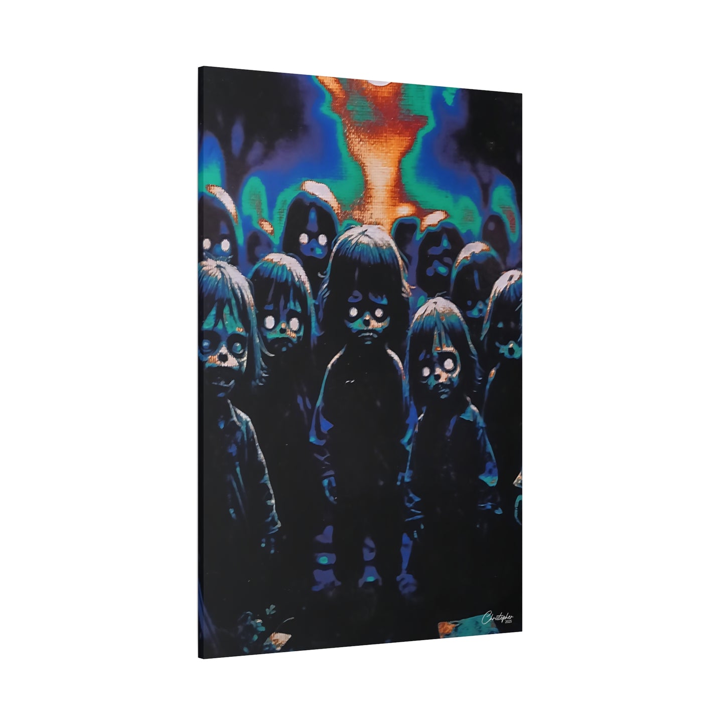 Original Laser Engraved Art, Full Wrapped Edges, Matte Canvas, Stretched, 1.25"