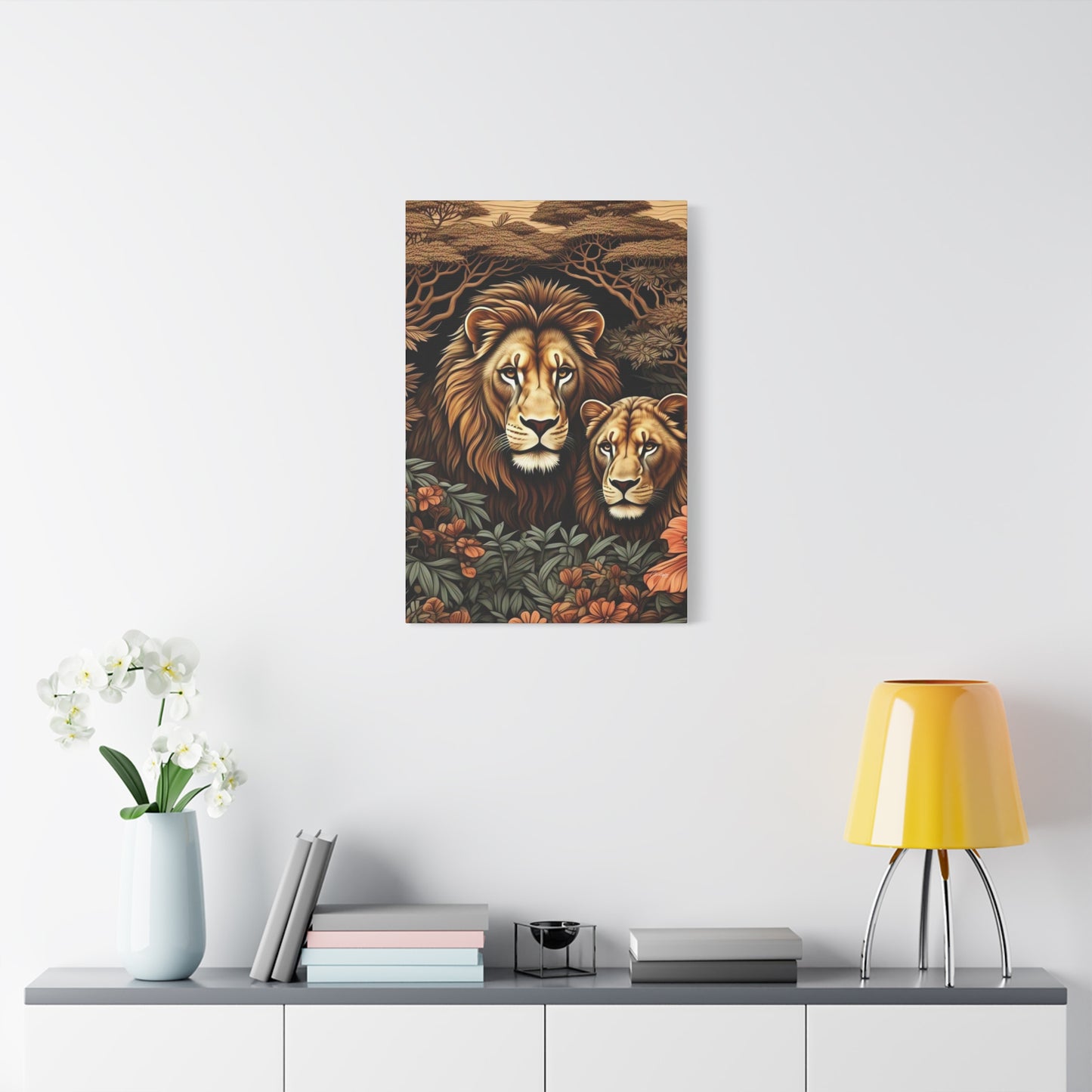Majestic Lion Family Canvas Wall Art, Animal Lovers Decor, Wildlife Home Accent, Gift for Nature Enthusiasts, Meaningful Family Art