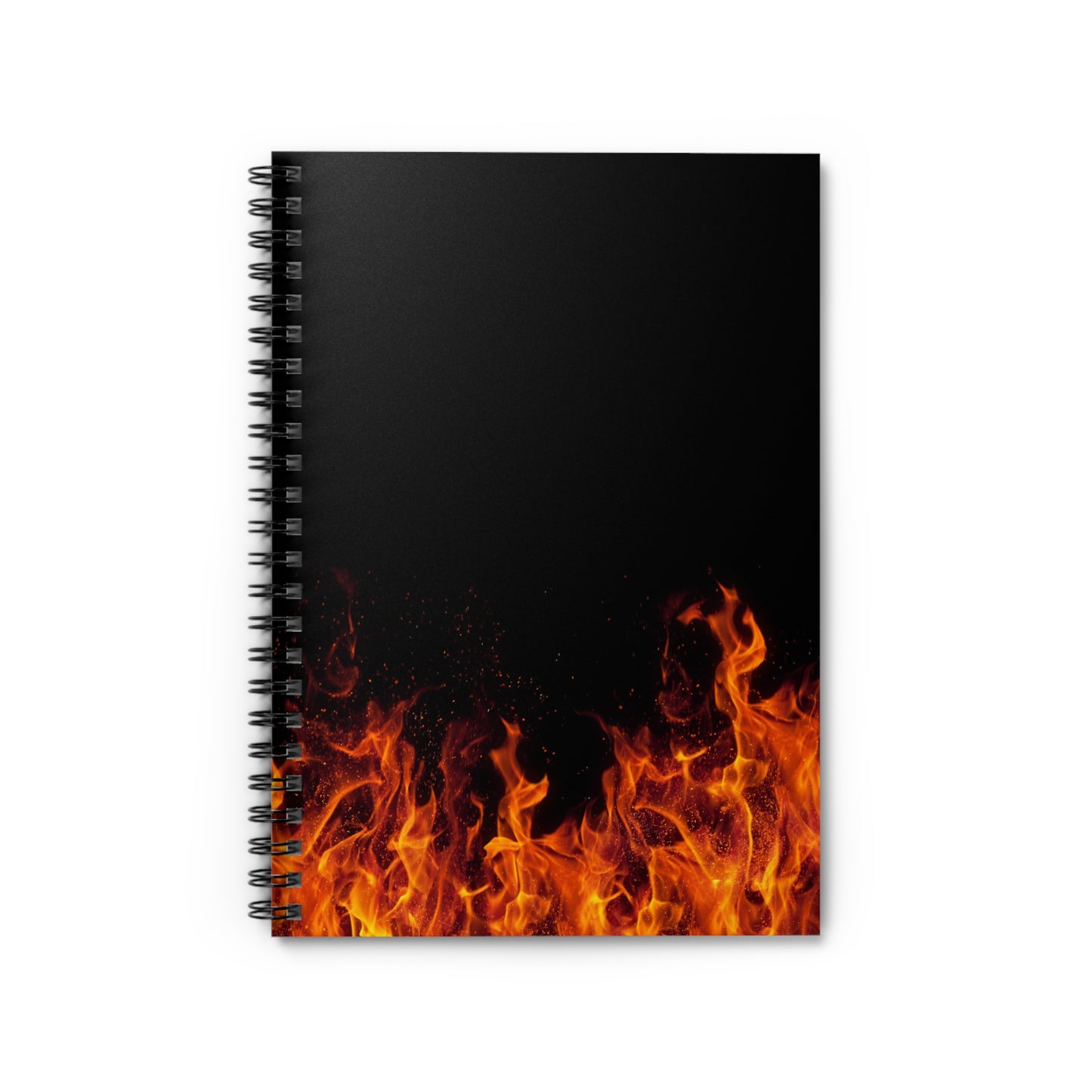 Fiery Spiral Notebook - P, Back to School, Flame Design