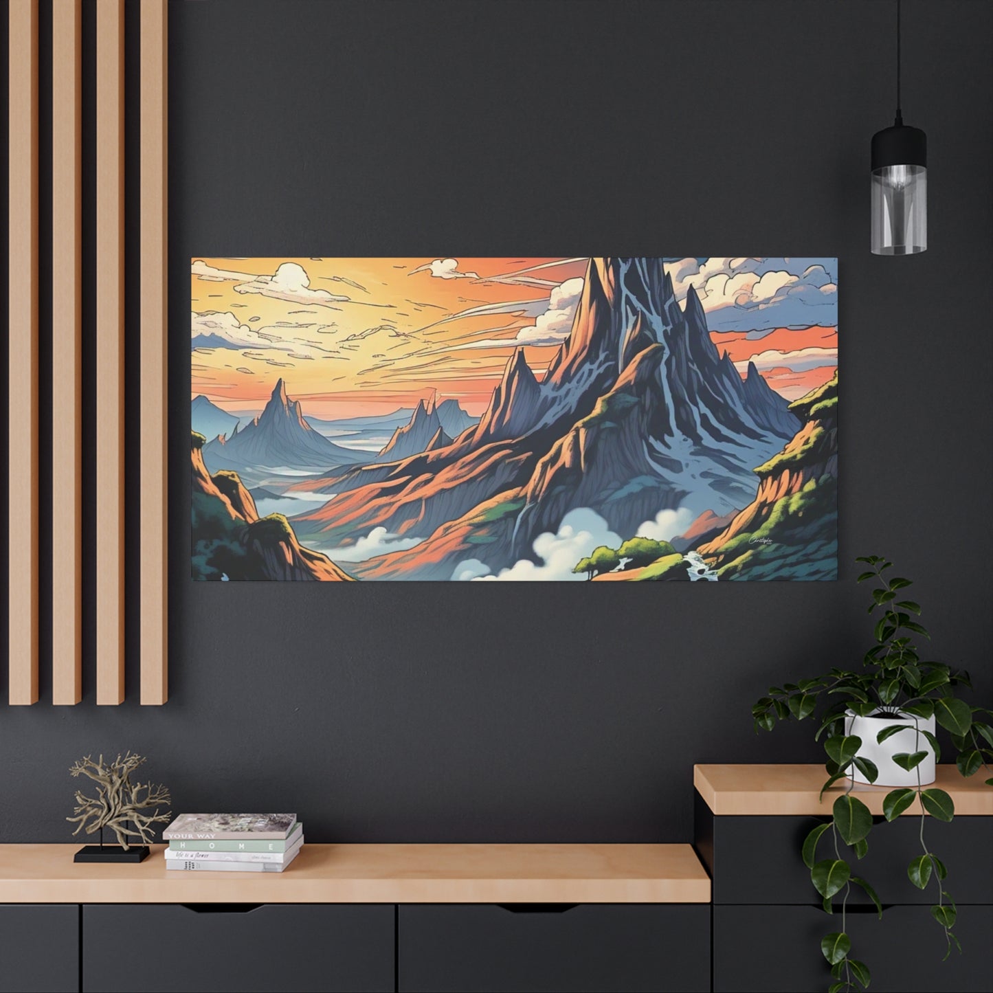 Stretched Canvas Art Print, Mountain Sunrise Landscape Decor, Wall Art for Home, Gift for Nature Lovers, Perfect for Living Room, [...]