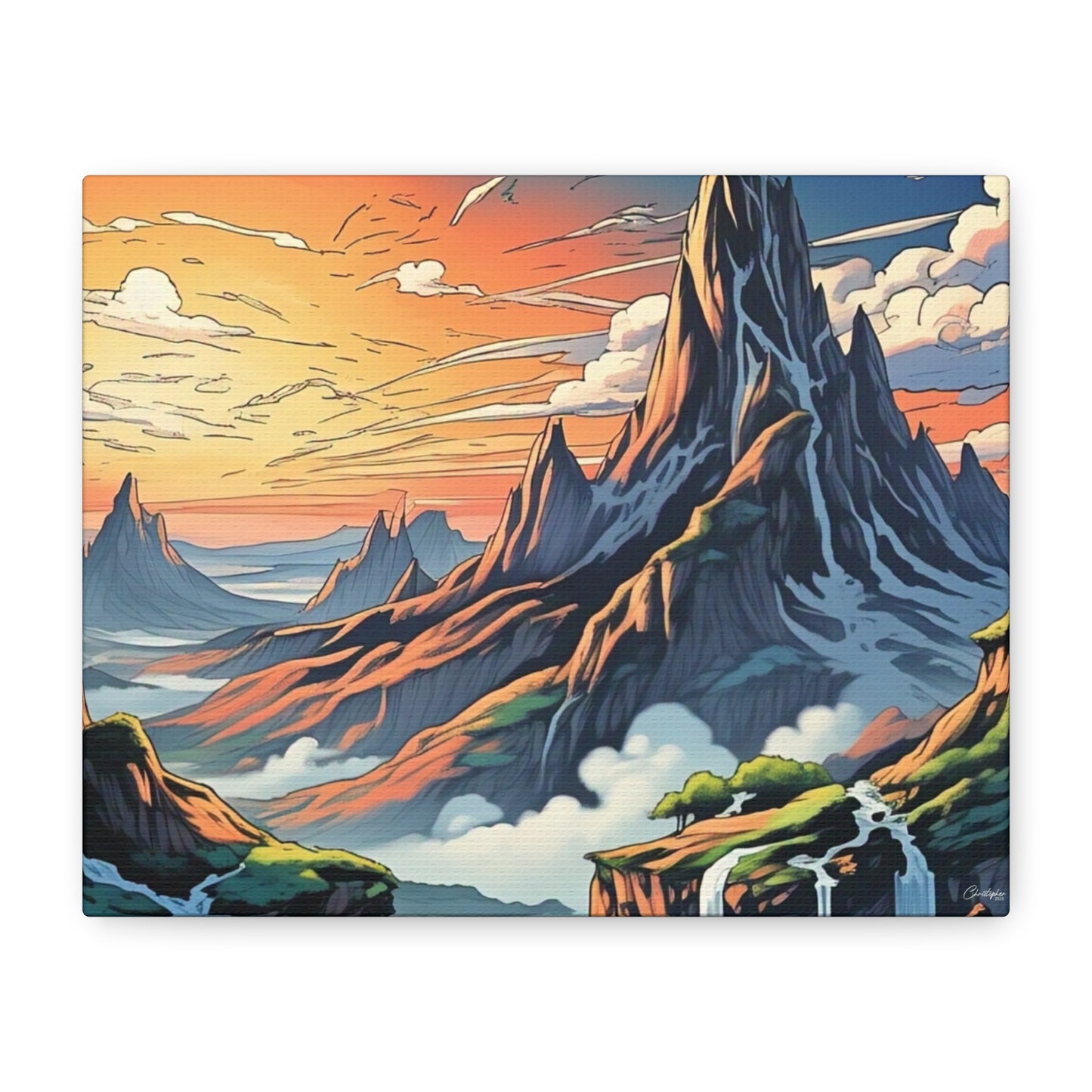 Stretched Canvas Art Print, Mountain Sunrise Landscape Decor, Wall Art for Home, Gift for Nature Lovers, Perfect for Living Room, [...]