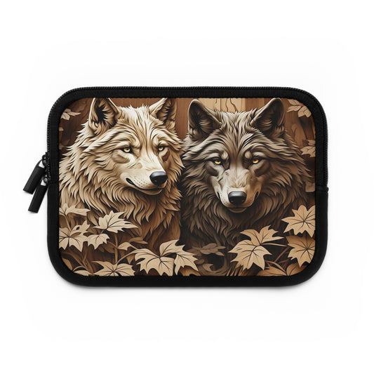 Wolf Art Laptop Sleeve - Nature Lover's Gift, Wildlife Accessory, Computer Protection, Eco-Friendly Case, Camping Essentials