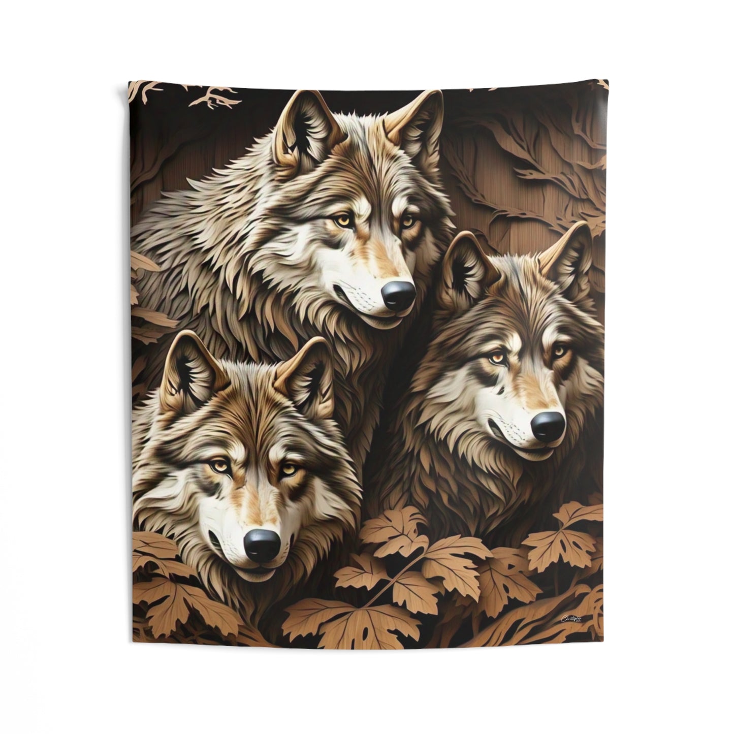 Wolf Pack Indoor Wall Tapestry, Home Decor, Nature Wall Art, Wilderness Decoration, Boho Style Tapestry, Cozy Living Room Accent