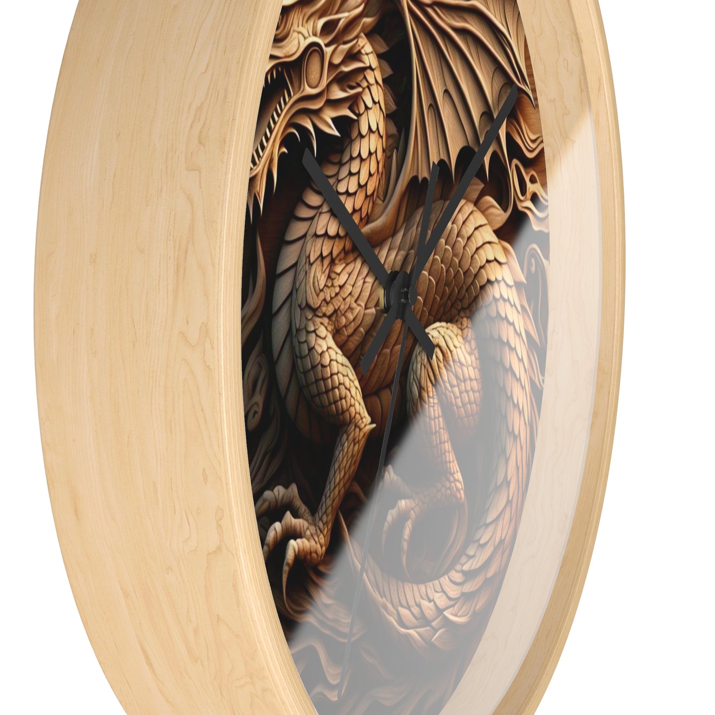 Dragon Carved Wall Clock, Mythical Decor for Fantasy Lovers, Unique Gift for Home, Office, and Collectors, Perfect for Halloween