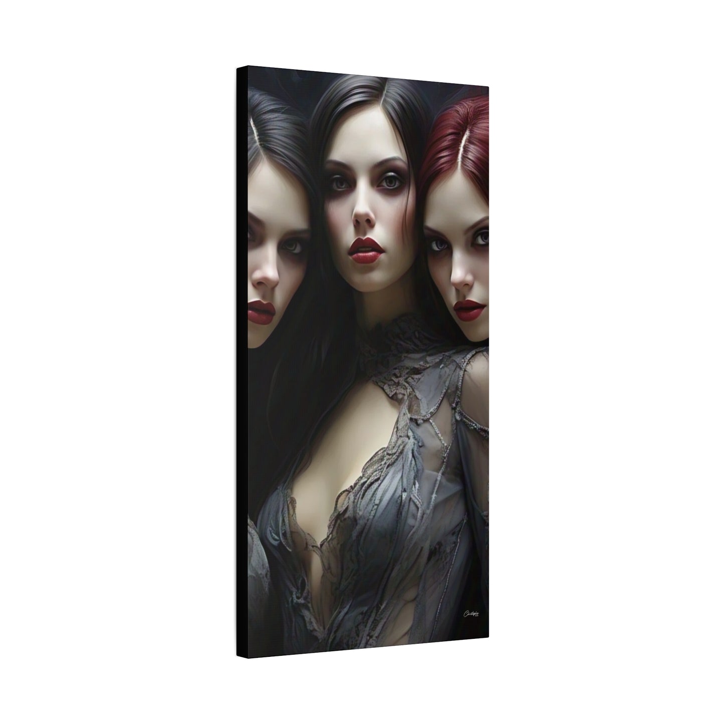Gothic Wall Art Canvas, Fantasy Home Decor, Unique Gift for Halloween, Witchy Vibe Art, Dark Aesthetic Room Decor
