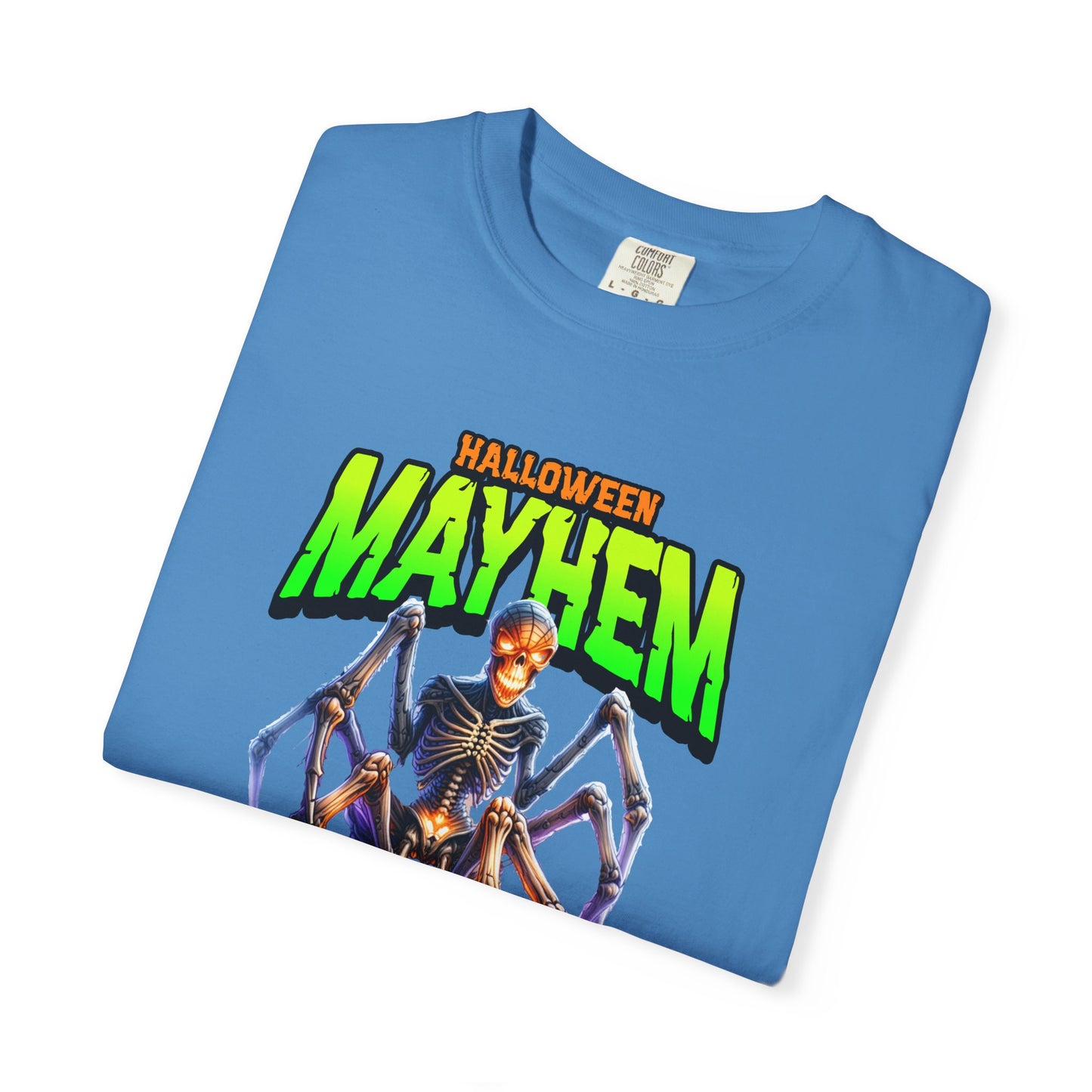 Halloween Mayhem Unisex T-Shirt, Spooky Tee for Men & Women, Perfect for Halloween Parties, Trick or Treat, Eerie Vibes, Unique Costume
