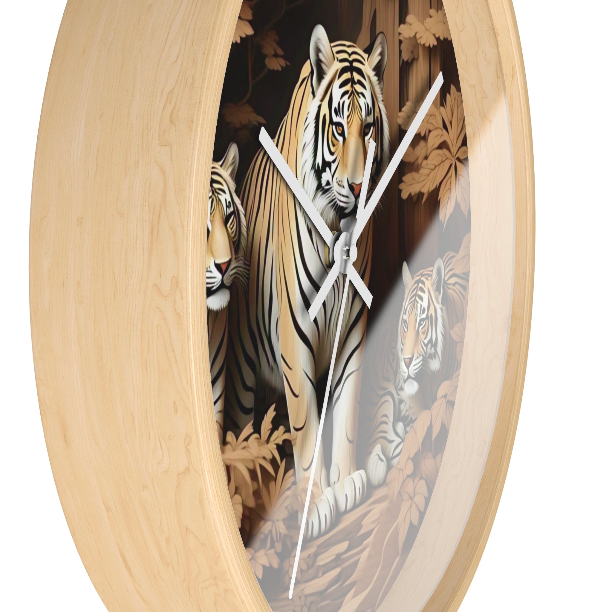Wild Tiger Family Wall Clock, Jungle Decor, Animal Lover Gift, Unique Home Decor, Nature Wall Art, Vintage Style Clock
