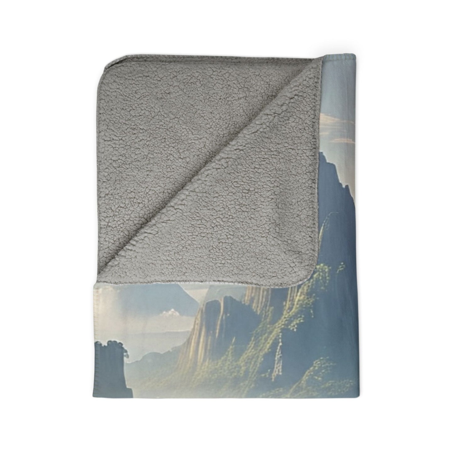 Fleece Sherpa Blanket with Majestic Tiger Landscape | Cozy Gift for Nature Lovers, Home Decor, Camping, Holiday Snuggles