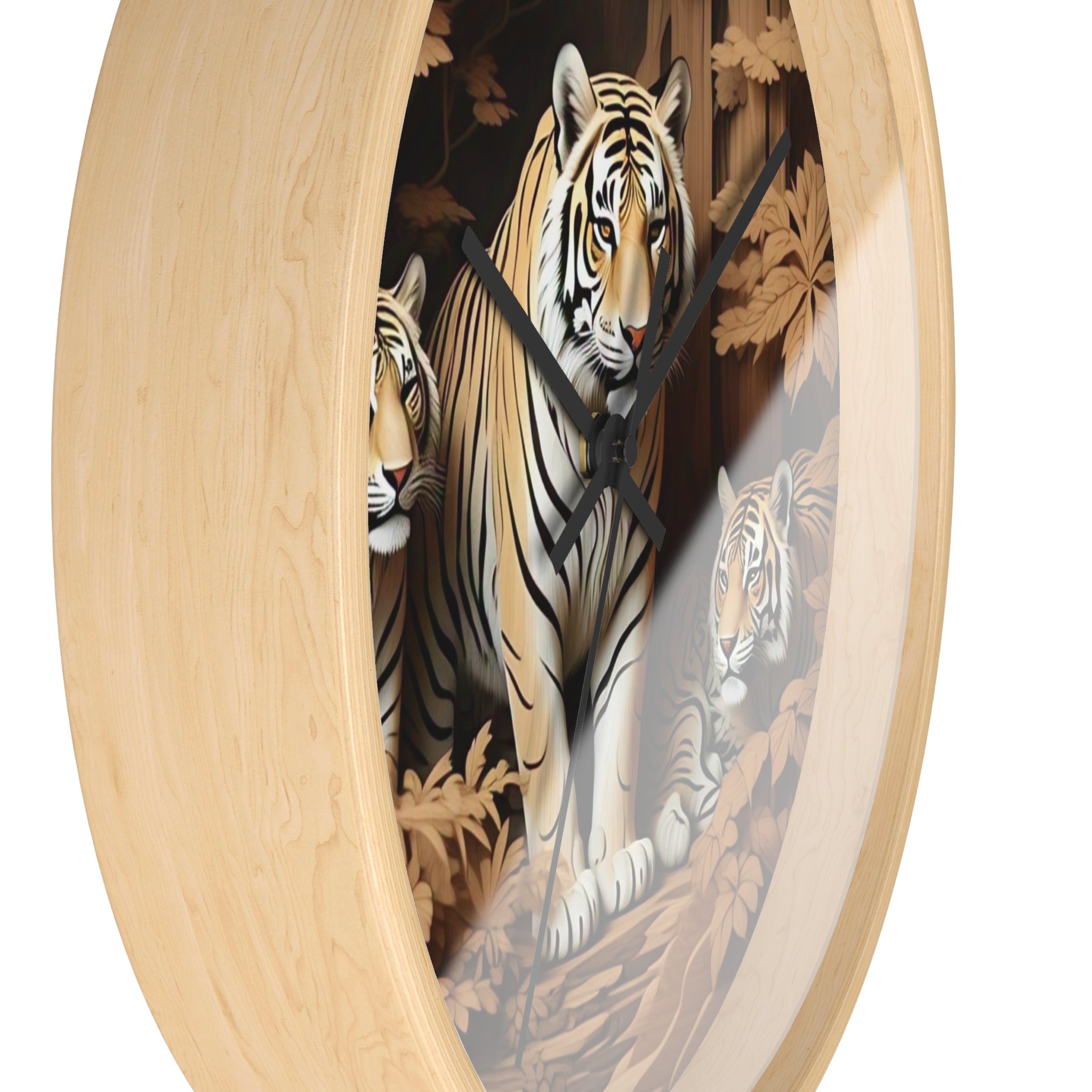 Wild Tiger Family Wall Clock, Jungle Decor, Animal Lover Gift, Unique Home Decor, Nature Wall Art, Vintage Style Clock