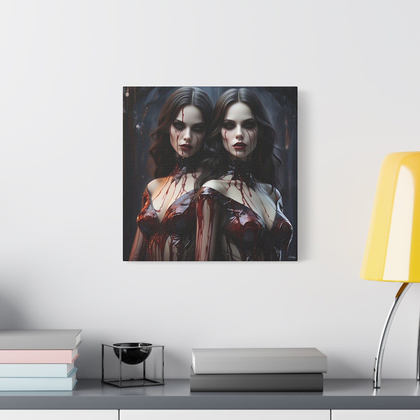 Gothic Vampire Canvas Art, Wall Decor, Horror Artwork, Halloween Home Decor, Spooky Room Accent, Unique Gift Idea
