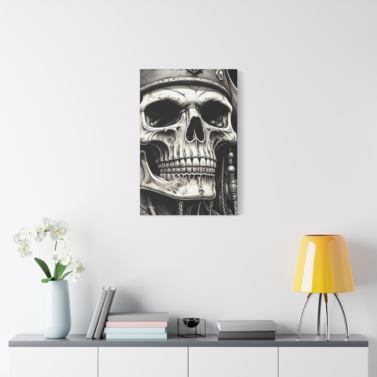 Pirate Skull Canvas Art - Edgy Gothic Decor, Wall Art for Halloween, Gothic Home Decor, Pirate Theme, Gift for Him
