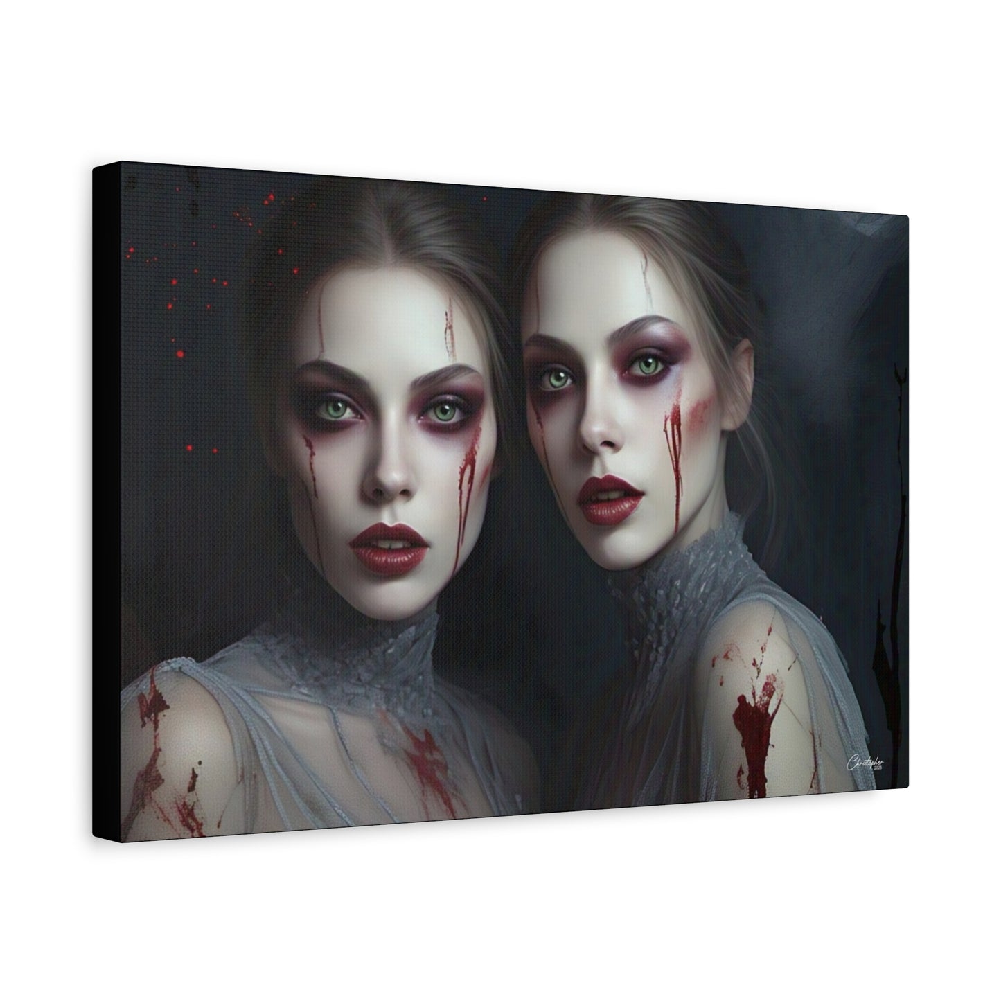 Spooky Art Canvas Print, Matte Canvas, Stretched Wall Decor, Gothic Home Decor, Halloween Art, Unique Gift