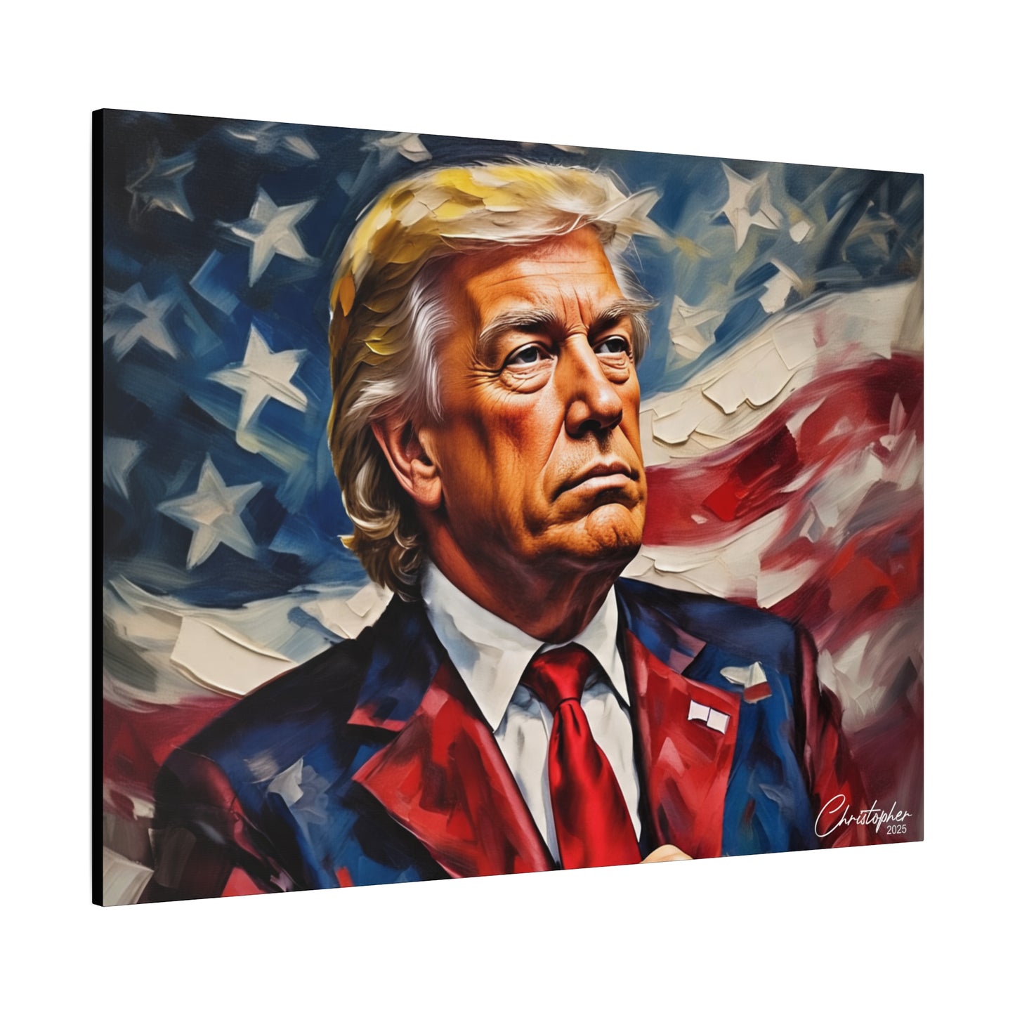 Patriotic Canvas Art, Stretched Wall Decor, Home Office, Gifts for Republicans, Political Enthusiasts, Americana Artwork