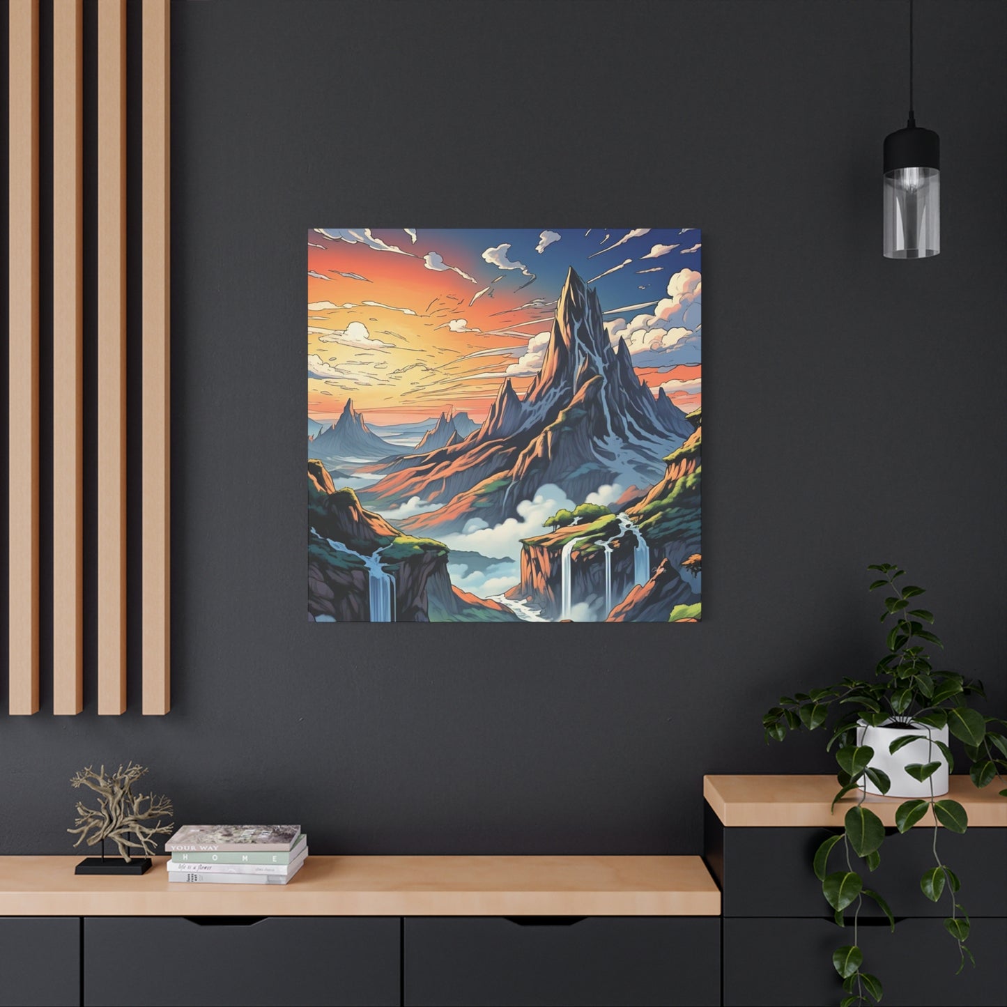 Stretched Canvas Art Print, Mountain Sunrise Landscape Decor, Wall Art for Home, Gift for Nature Lovers, Perfect for Living Room, [...]