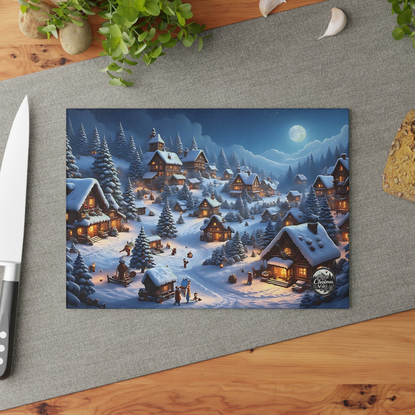 Cozy Winter Scene Glass Cutting Board, Holiday Kitchen Decor, Unique Gift for Christmas, Winter Home Decor, Cooking Accessory, Festive [...]