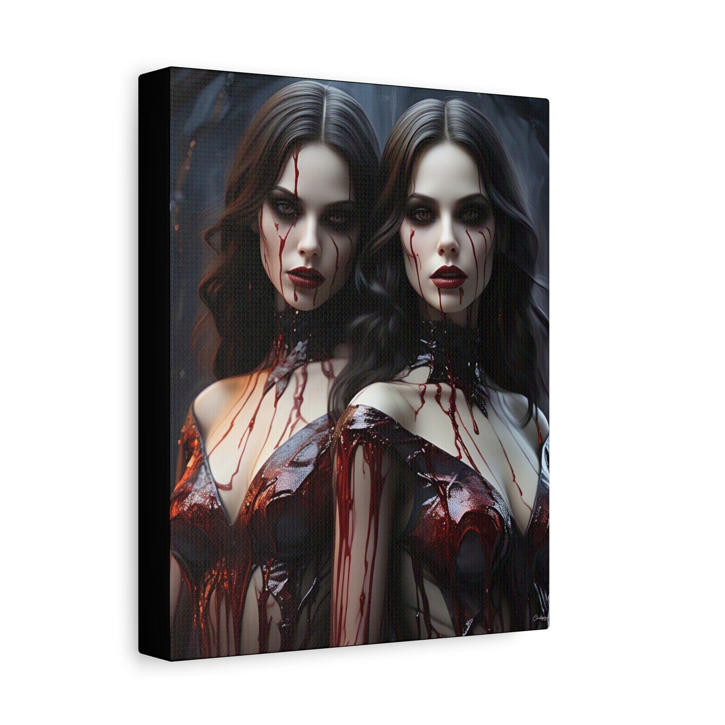Gothic Vampire Canvas Art, Wall Decor, Horror Artwork, Halloween Home Decor, Spooky Room Accent, Unique Gift Idea