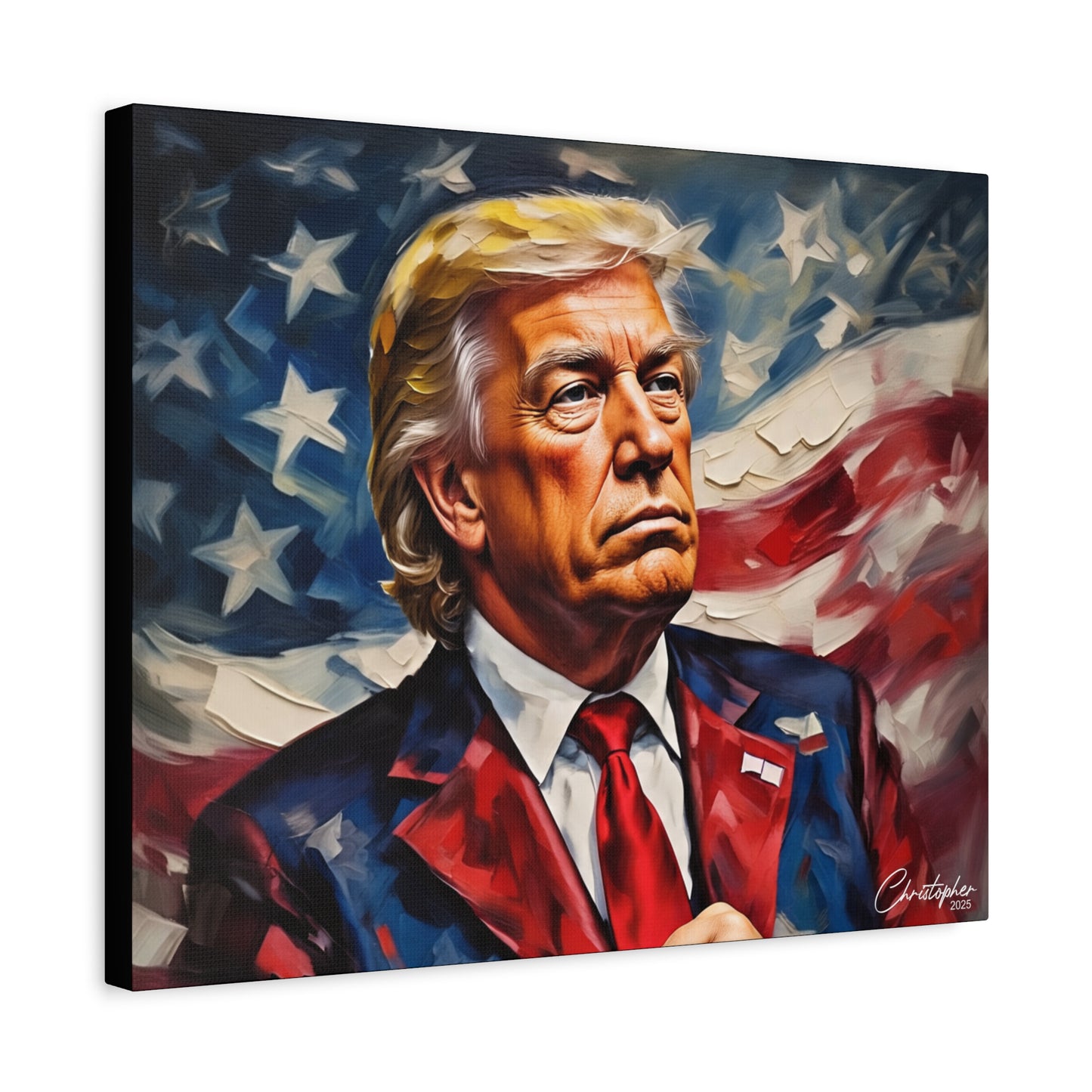 Patriotic Canvas Art, Stretched Wall Decor, Home Office, Gifts for Republicans, Political Enthusiasts, Americana Artwork