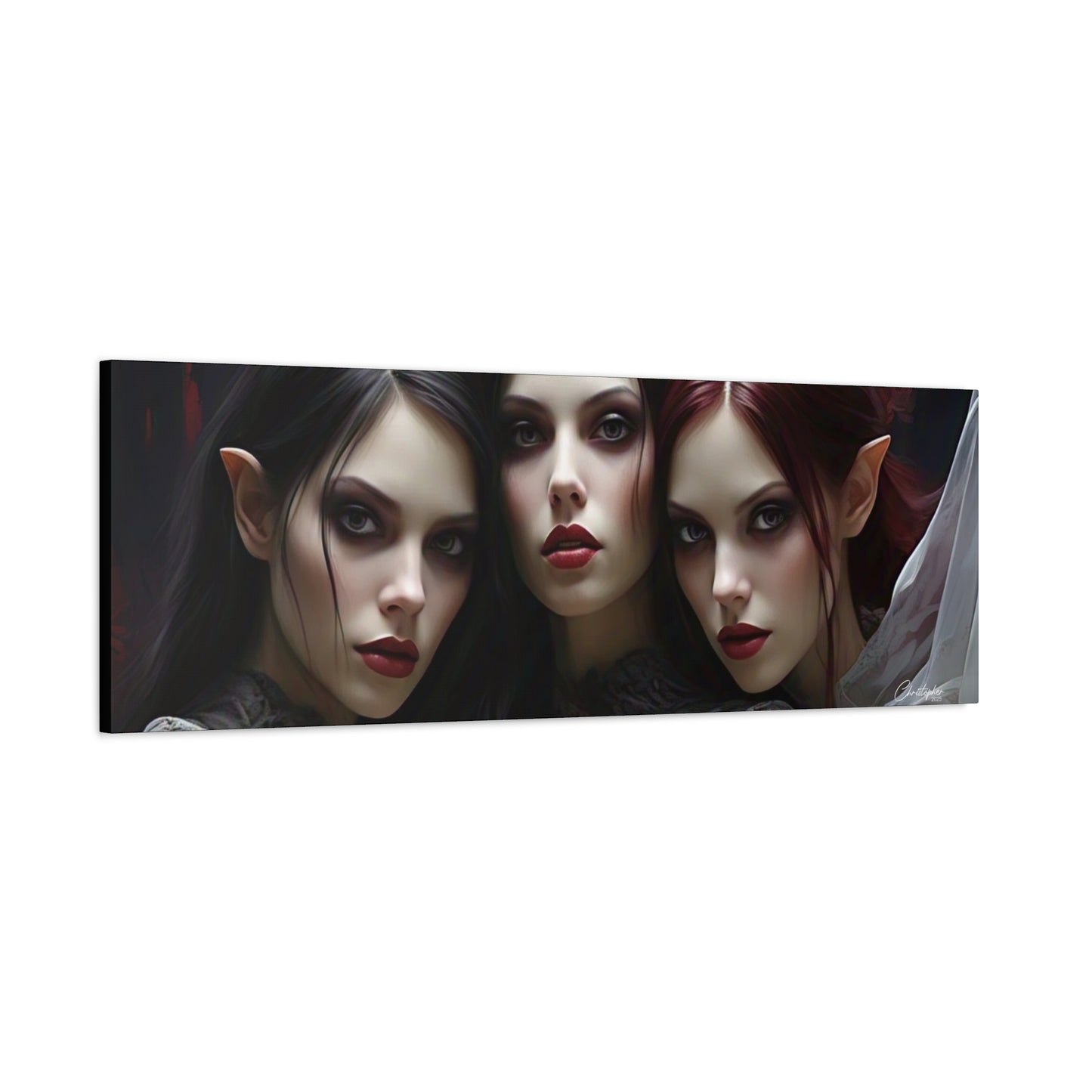 Gothic Wall Art Canvas, Fantasy Home Decor, Unique Gift for Halloween, Witchy Vibe Art, Dark Aesthetic Room Decor