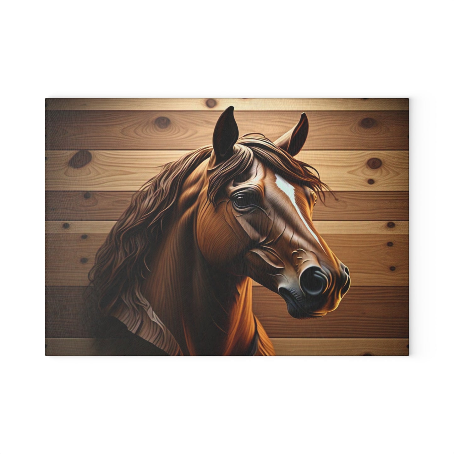 Equestrian Glass Cutting Board | Horse Lover Gift, Farmhouse Kitchen Decor, Unique Cooking Accessory, Rustic Kitchen, Home Decor