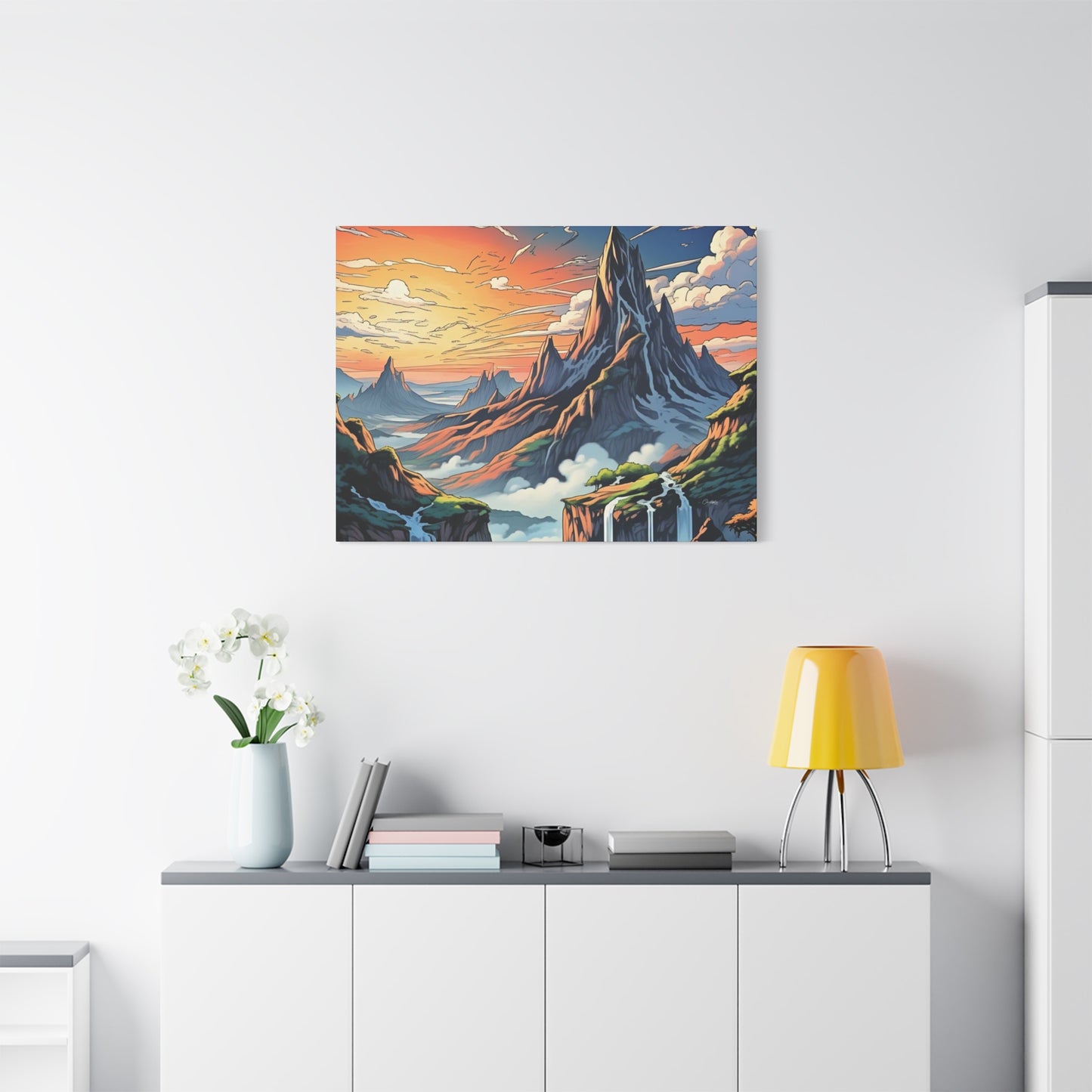 Stretched Canvas Art Print, Mountain Sunrise Landscape Decor, Wall Art for Home, Gift for Nature Lovers, Perfect for Living Room, [...]