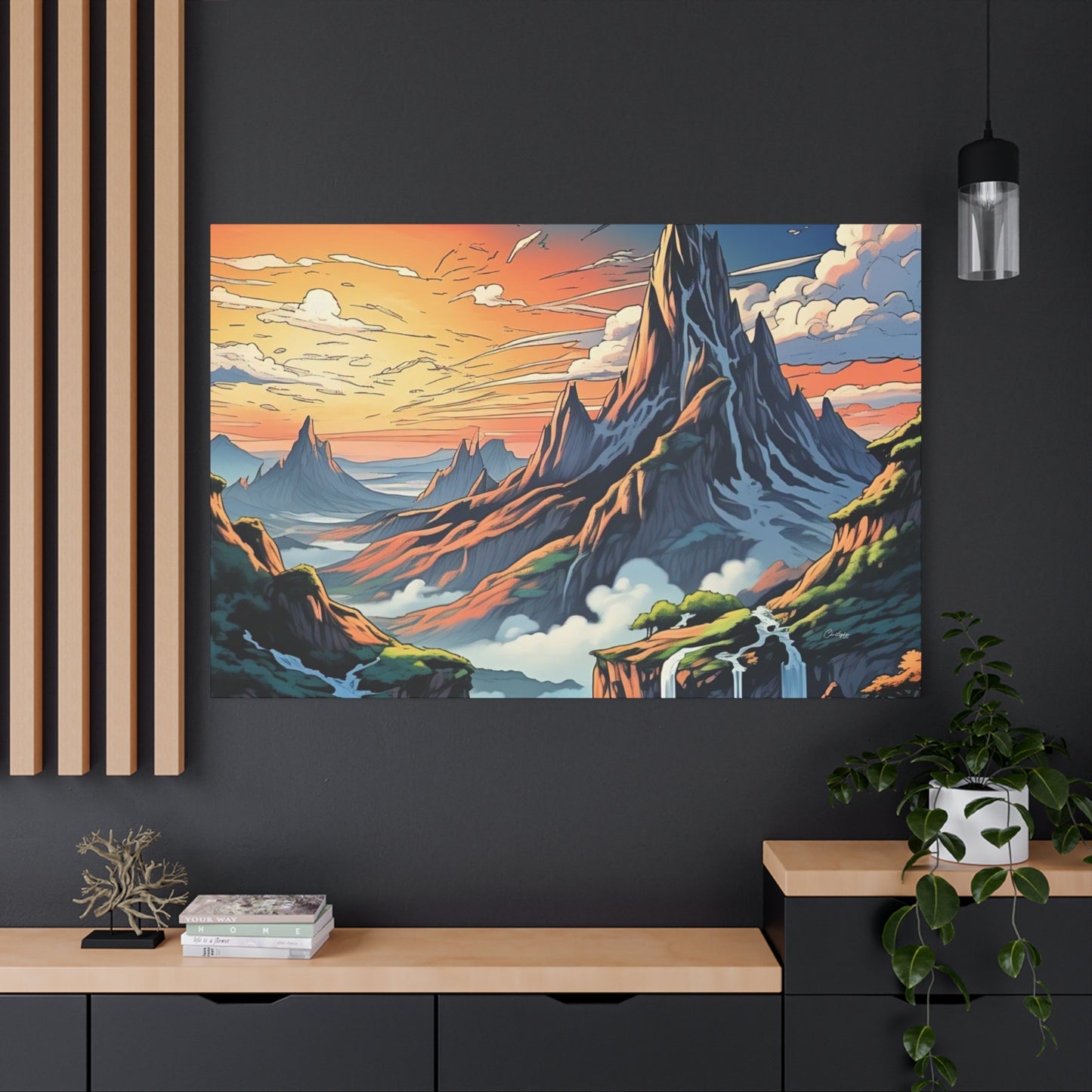 Stretched Canvas Art Print, Mountain Sunrise Landscape Decor, Wall Art for Home, Gift for Nature Lovers, Perfect for Living Room, [...]
