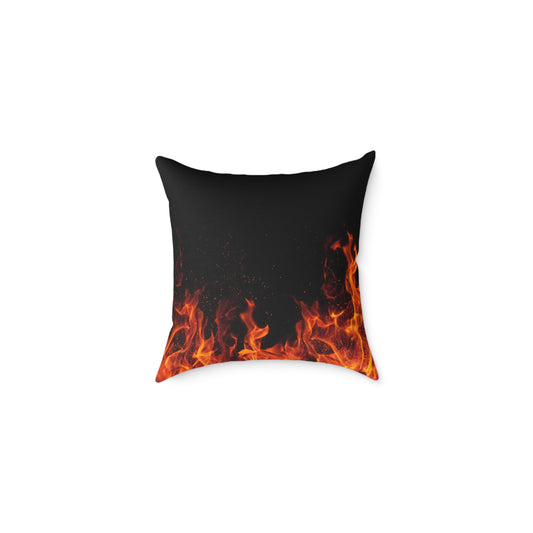 Fiery Flames Square Pillow, Decorative Throw Pillow, Cozy Living Room Accent, Unique Gift, Home Decor for Fire Lovers
