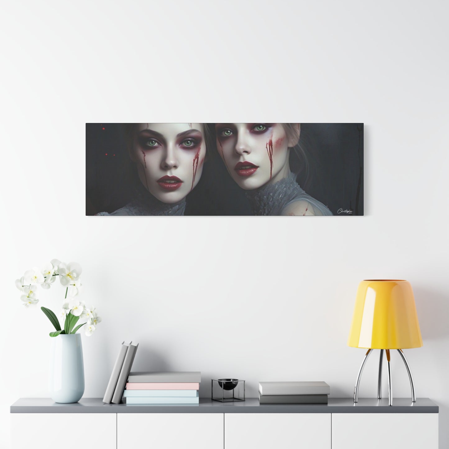 Spooky Art Canvas Print, Matte Canvas, Stretched Wall Decor, Gothic Home Decor, Halloween Art, Unique Gift