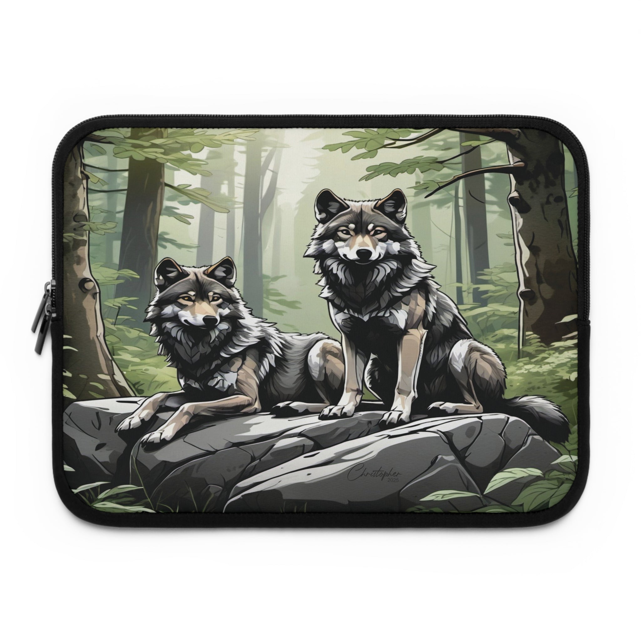 Wolf Pack Laptop Sleeve, Laptop Case, Wildlife Sleeve, Forest Animal Laptop Bag, Gift for Nature Lovers, Eco-Friendly Tech Sleeve