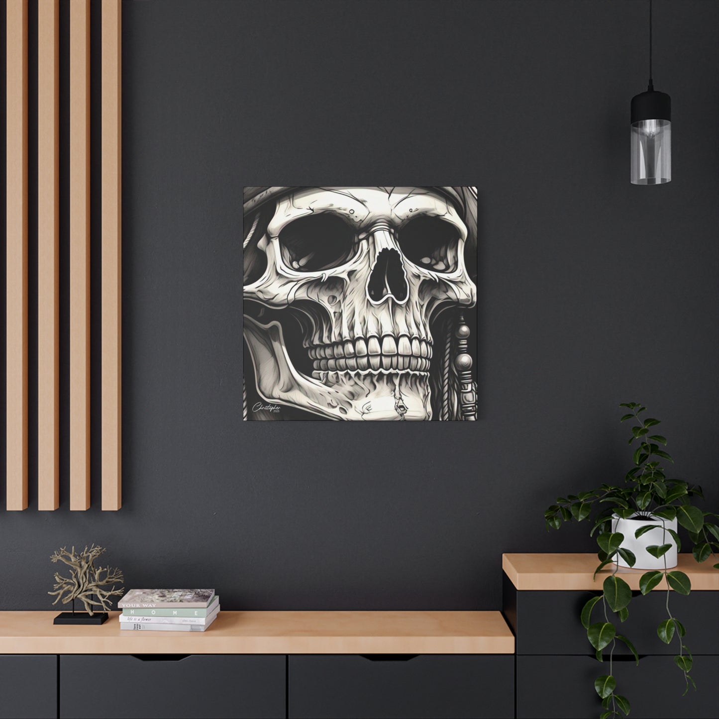 Pirate Skull Canvas Art - Edgy Gothic Decor, Wall Art for Halloween, Gothic Home Decor, Pirate Theme, Gift for Him