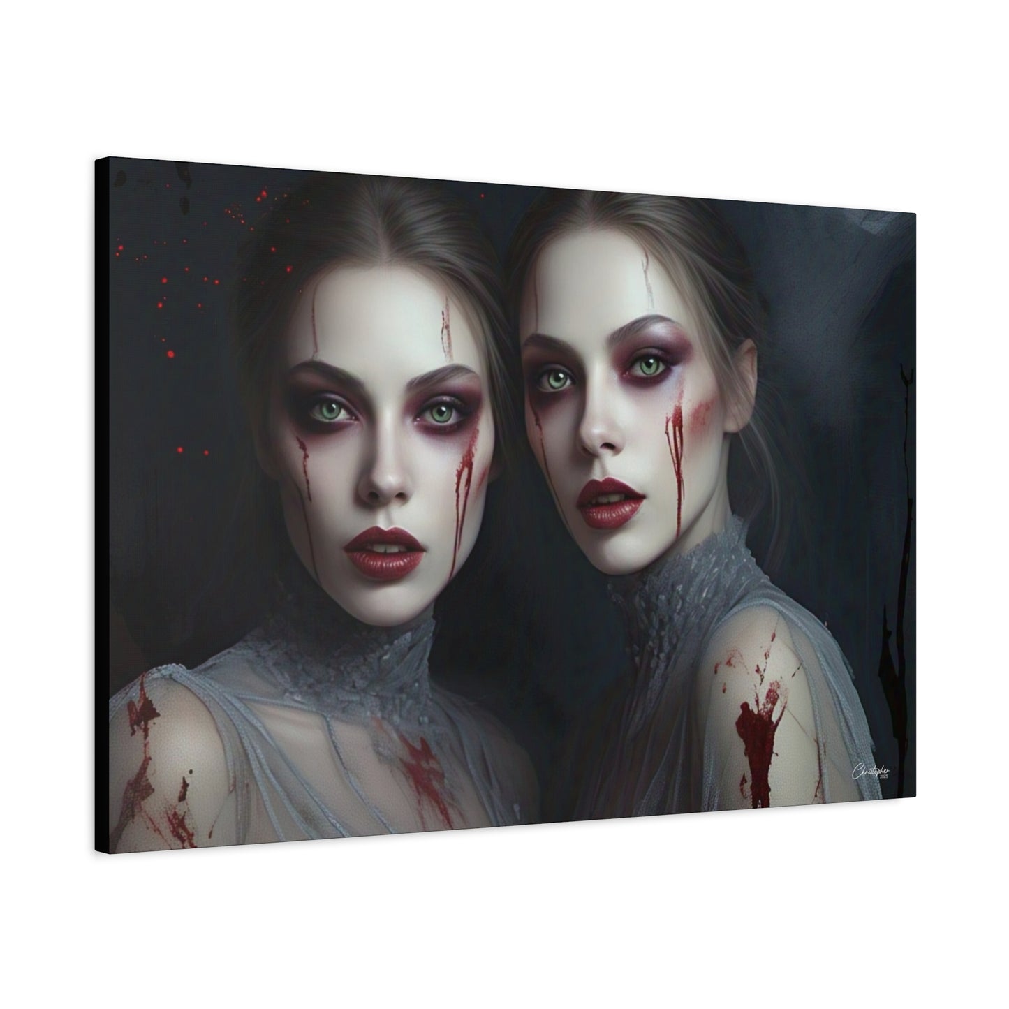 Spooky Art Canvas Print, Matte Canvas, Stretched Wall Decor, Gothic Home Decor, Halloween Art, Unique Gift
