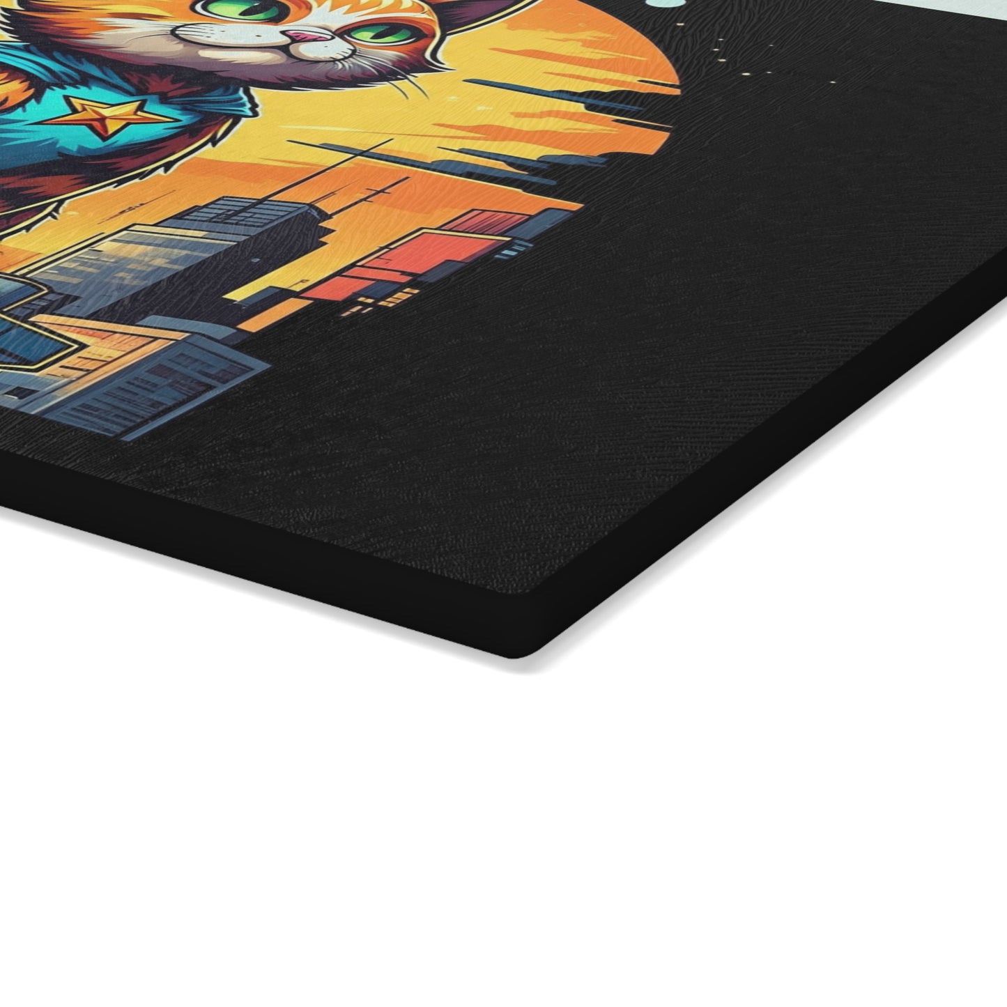 Heroic Cat Glass Cutting Board - Fun Kitchen Decor for Cat Lovers, Unique Gift for Pet Owners, Superhero Themed Kitchenware, Cat Lover [...]