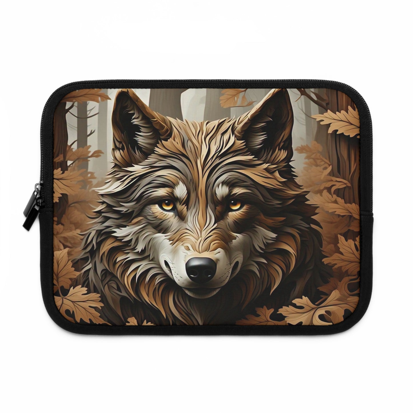 Wolf Laptop Sleeve - Nature Art, Wolf Lover Gift, Animal Decor, Tech Case, Forest Aesthetic