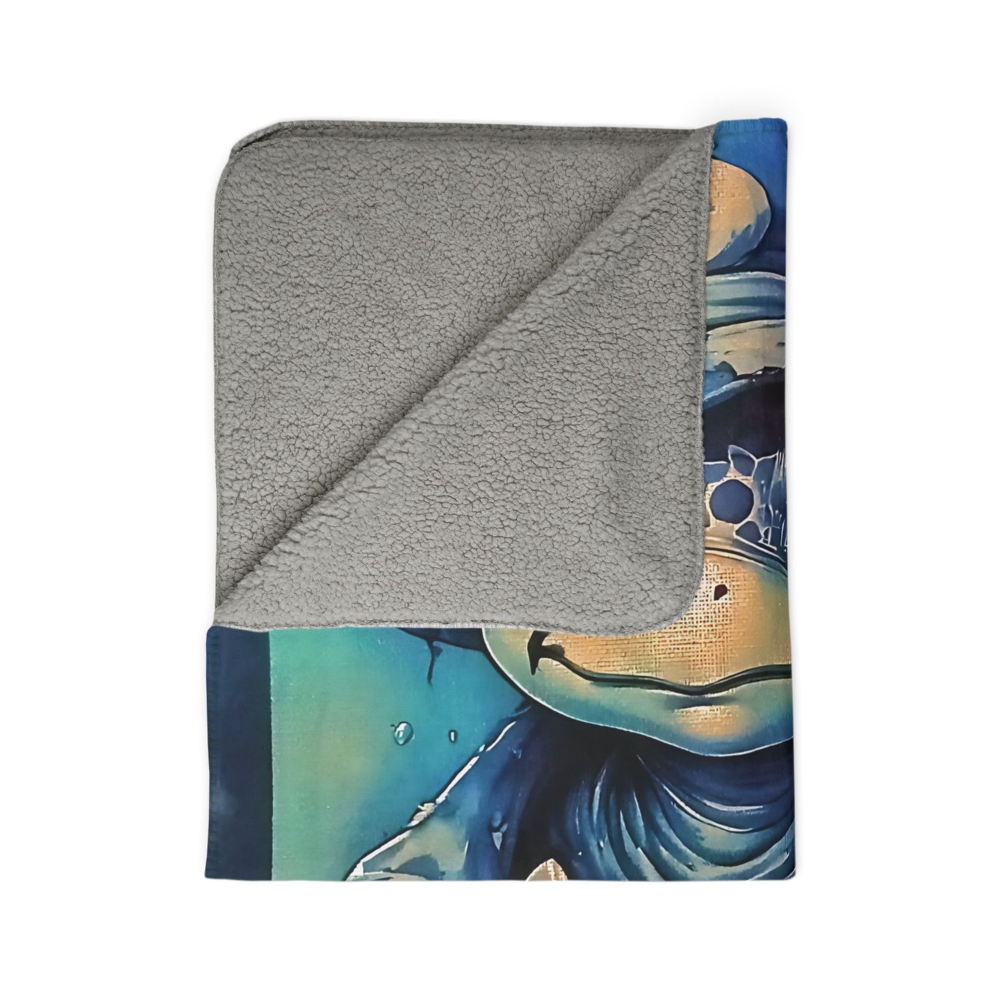 Original Laser Engraved Art ,Fleece Sherpa Blanket