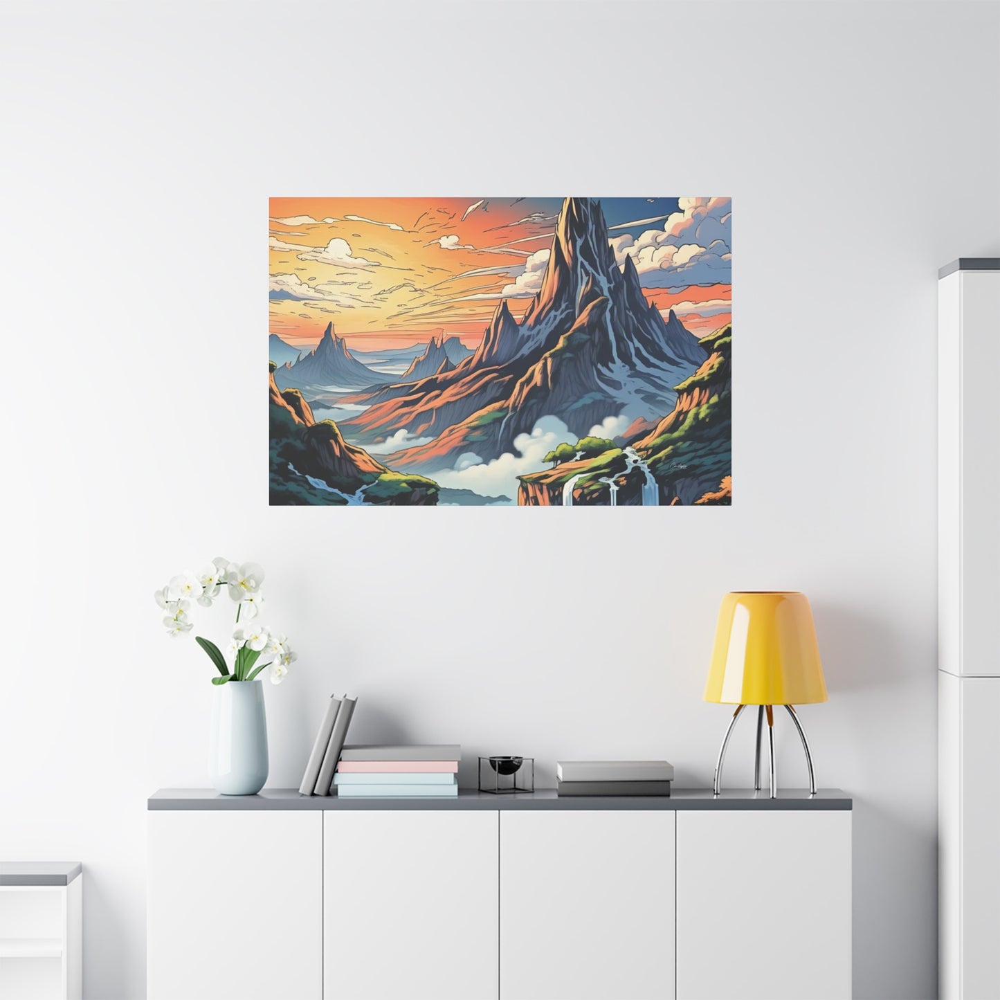 Stretched Canvas Art Print, Mountain Sunrise Landscape Decor, Wall Art for Home, Gift for Nature Lovers, Perfect for Living Room, [...]