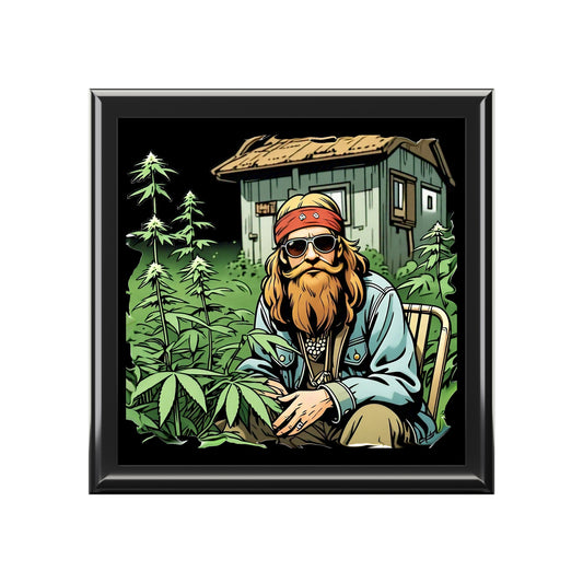 Vintage-Inspired Jewelry Box with Hippie Design, Boho Storage, Gift for Her, Unique Keepsake Box, Artisan Decoration