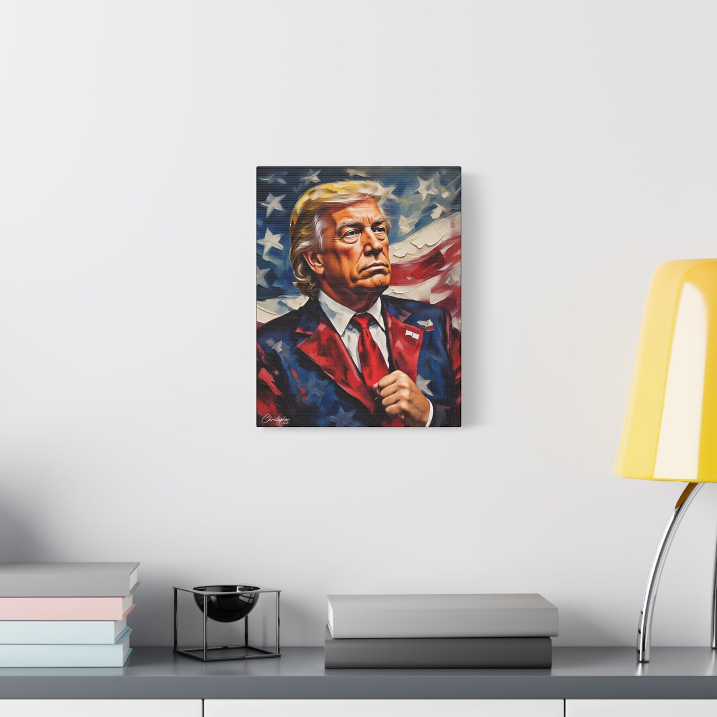 Patriotic Canvas Art, Stretched Wall Decor, Home Office, Gifts for Republicans, Political Enthusiasts, Americana Artwork