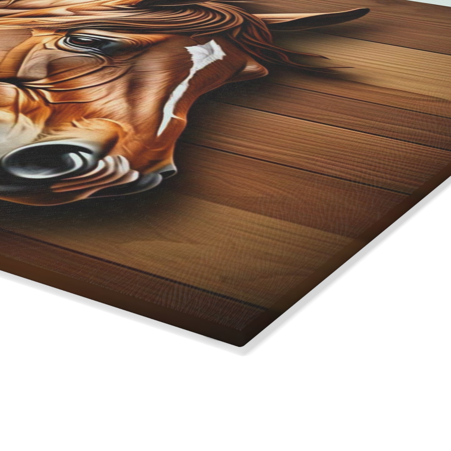 Horse-Themed Glass Cutting Board, Rustic Kitchen Decor, Equestrian Gift, Unique Housewarming, Animal Lover, Farmhouse Style