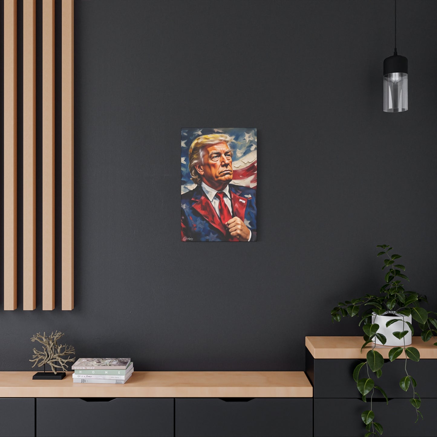 Patriotic Canvas Art, Stretched Wall Decor, Home Office, Gifts for Republicans, Political Enthusiasts, Americana Artwork