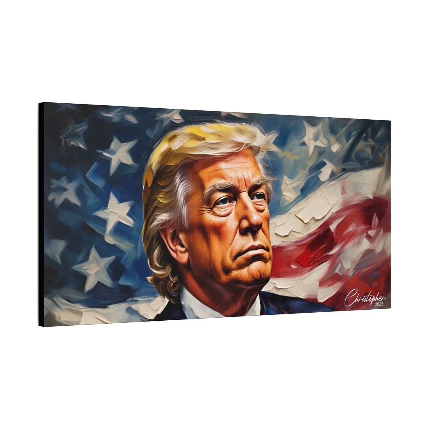 Patriotic Canvas Art, Stretched Wall Decor, Home Office, Gifts for Republicans, Political Enthusiasts, Americana Artwork