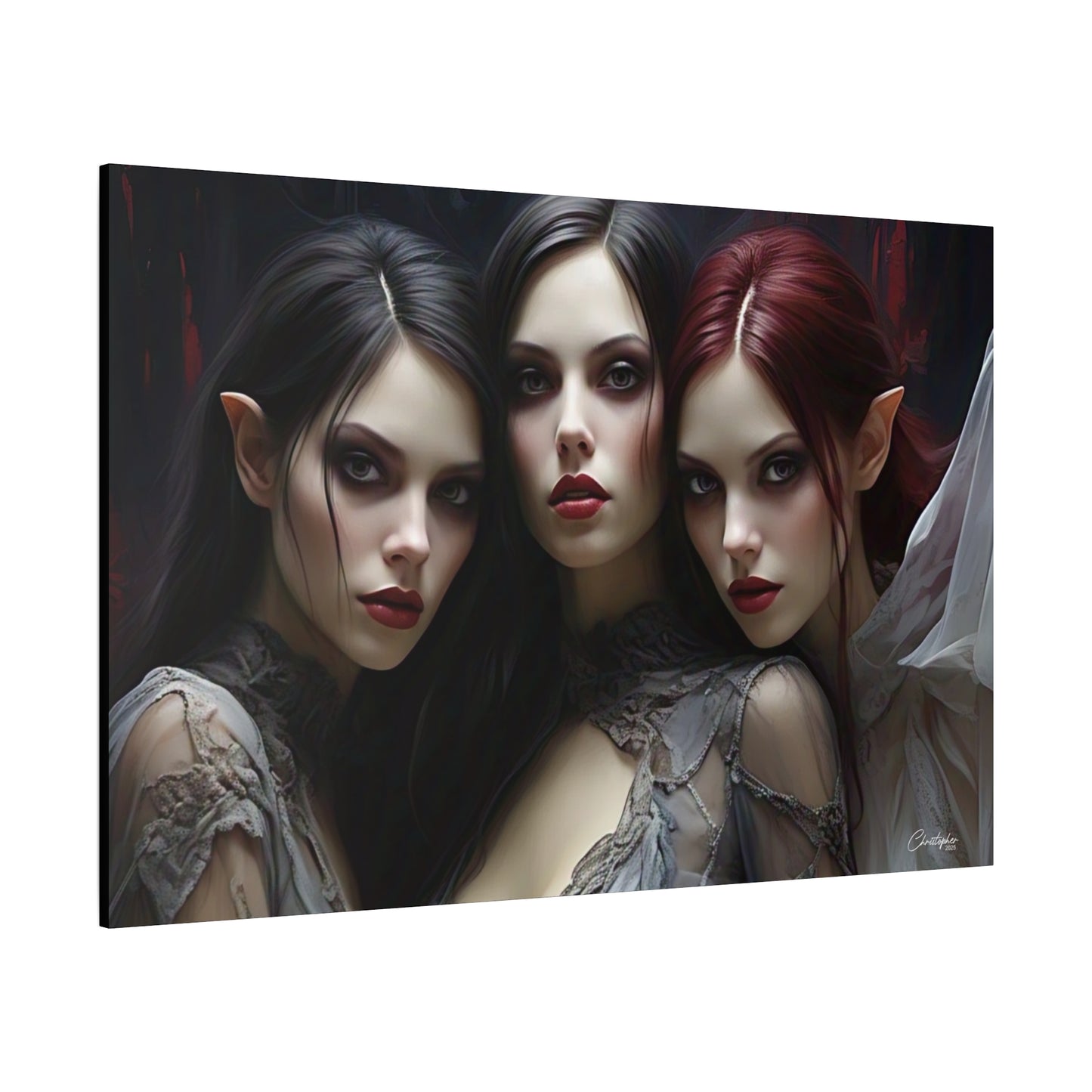 Gothic Wall Art Canvas, Fantasy Home Decor, Unique Gift for Halloween, Witchy Vibe Art, Dark Aesthetic Room Decor